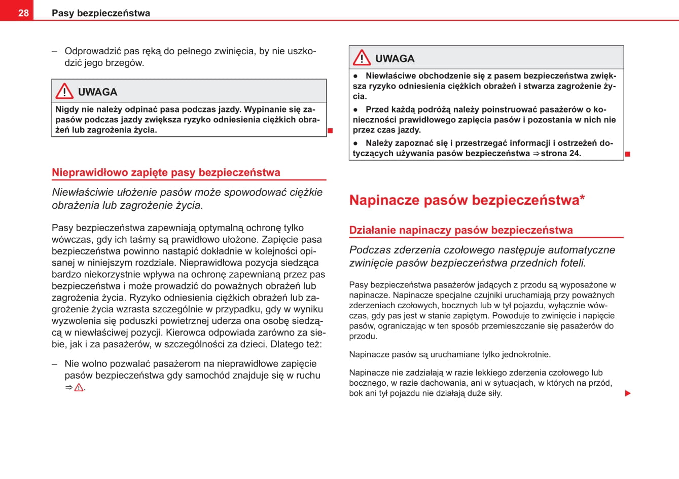 2013-2014 Seat Ibiza Owner's Manual | Polish