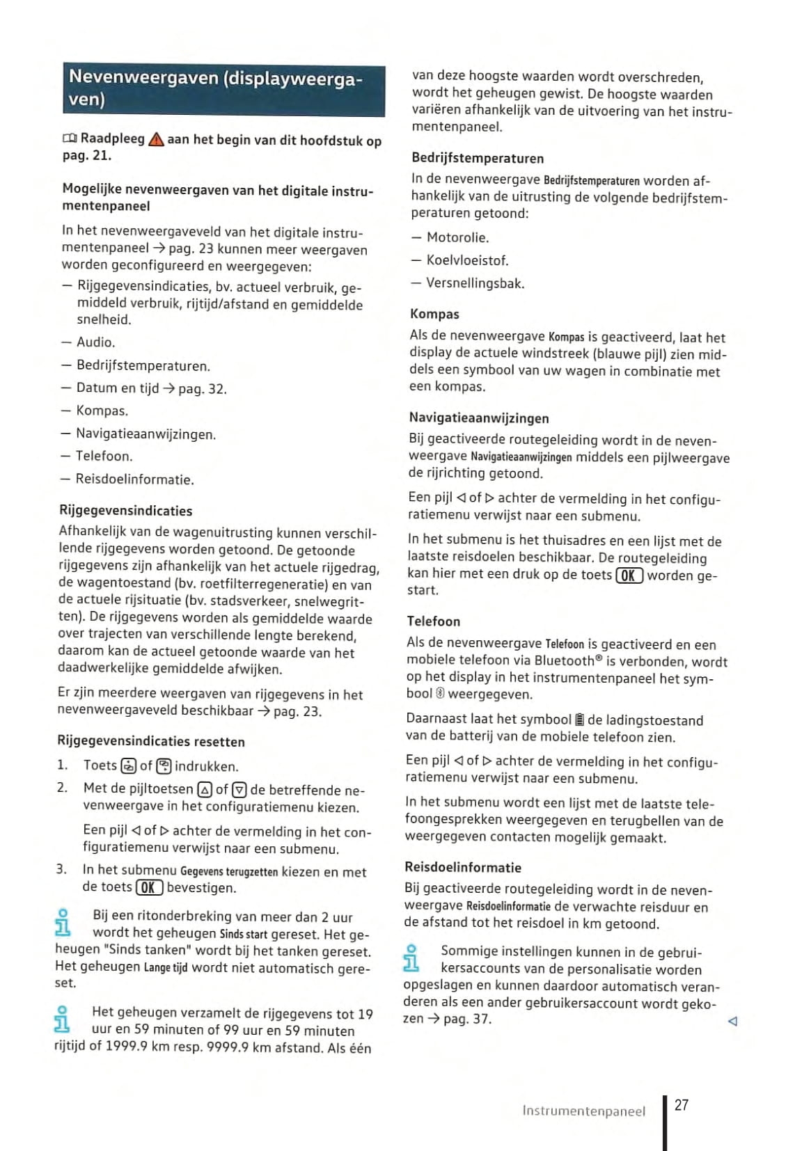 2021-2023 Volkswagen Caddy Owner's Manual | Dutch