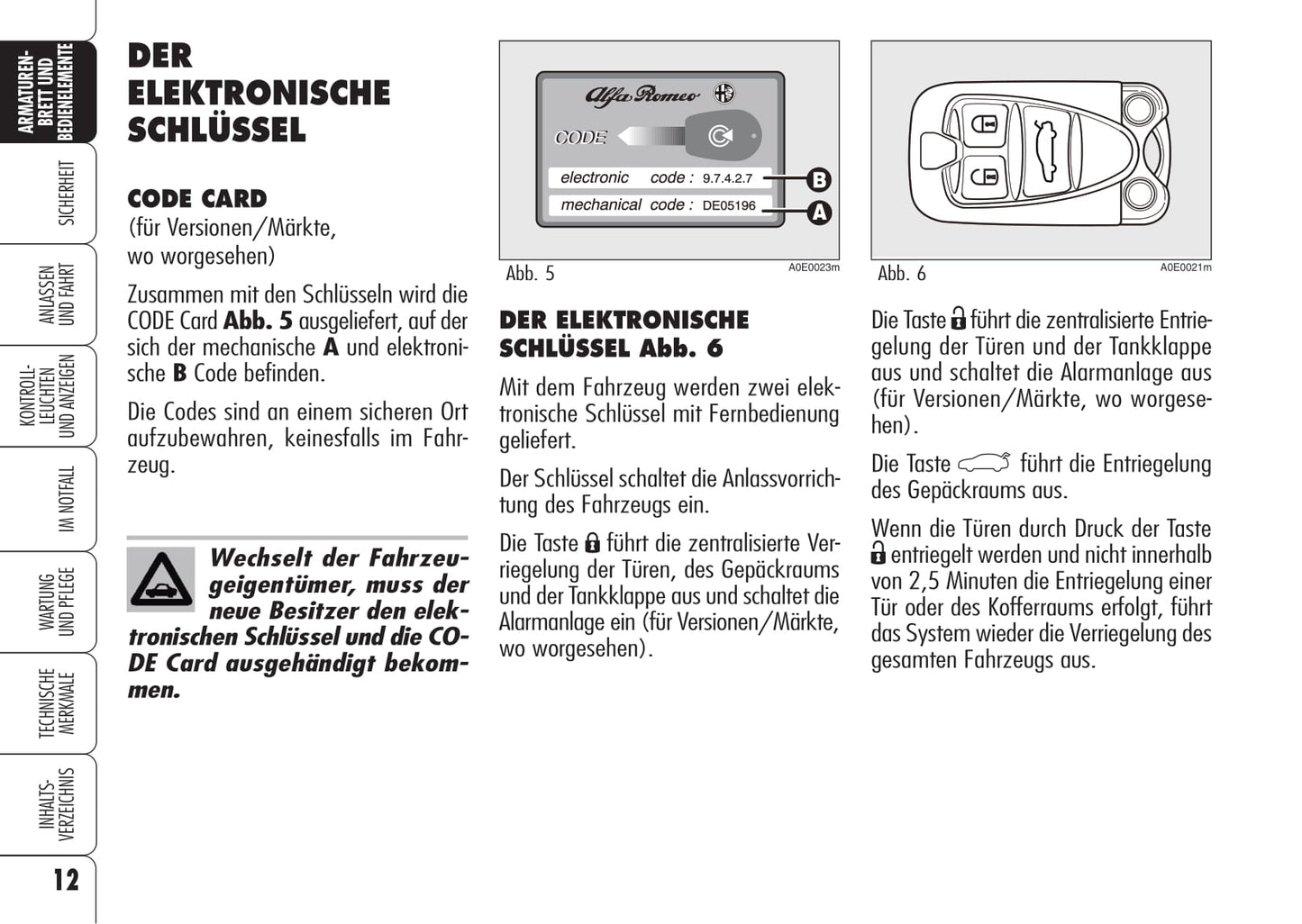 2008-2013 Alfa Romeo 159 Bedienungsanleitung | Deutsch