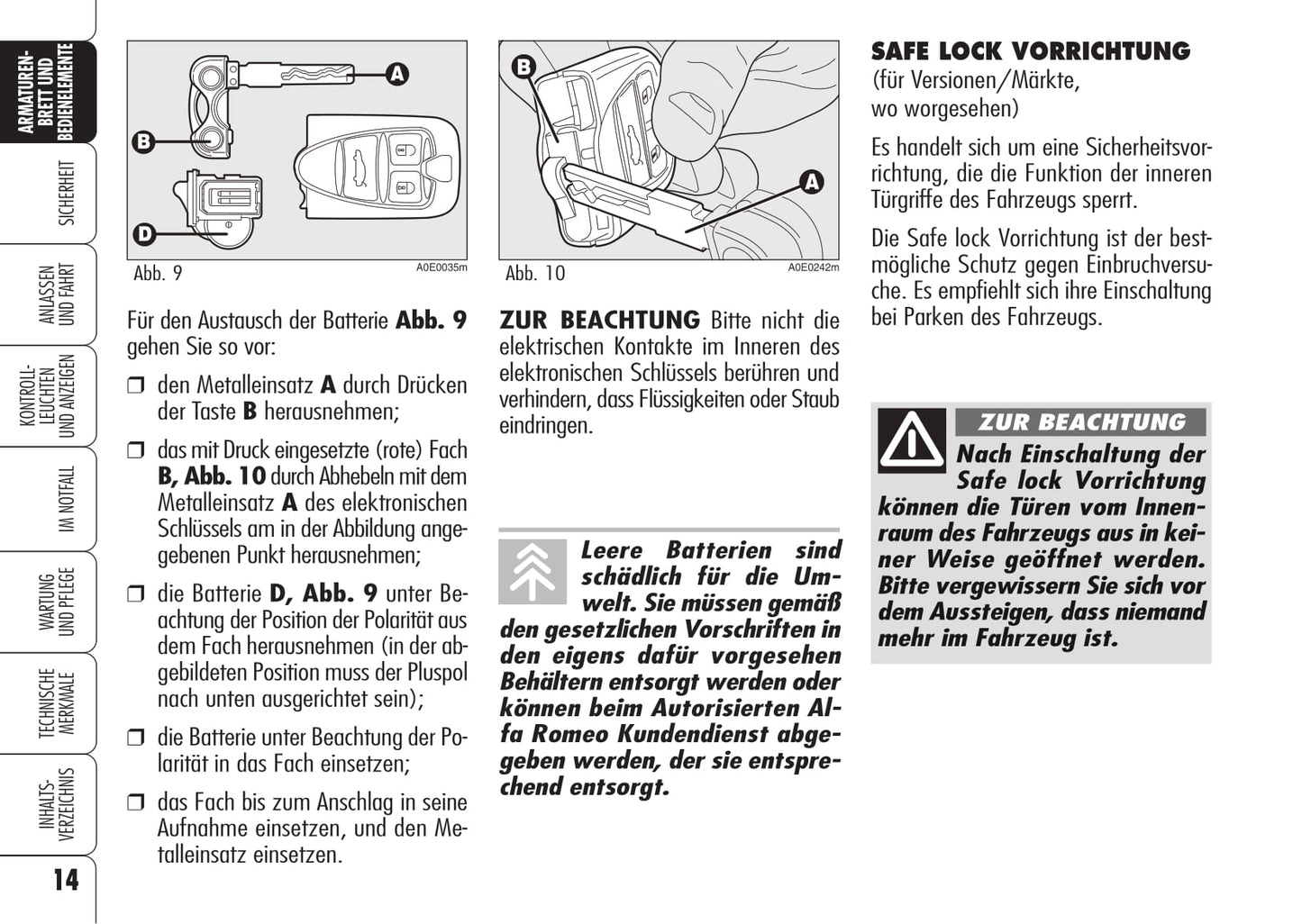 2008-2013 Alfa Romeo 159 Bedienungsanleitung | Deutsch