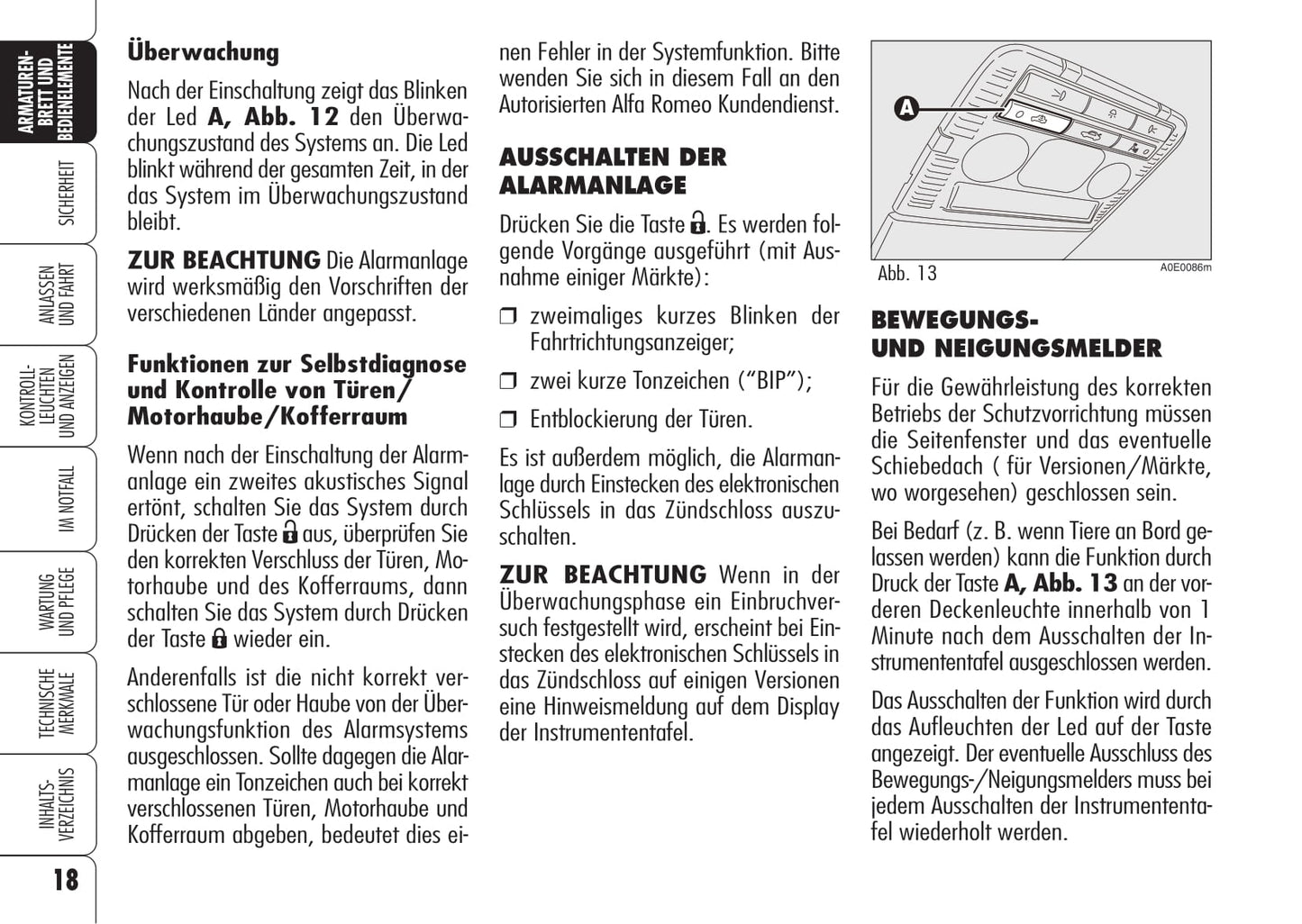 2008-2013 Alfa Romeo 159 Bedienungsanleitung | Deutsch
