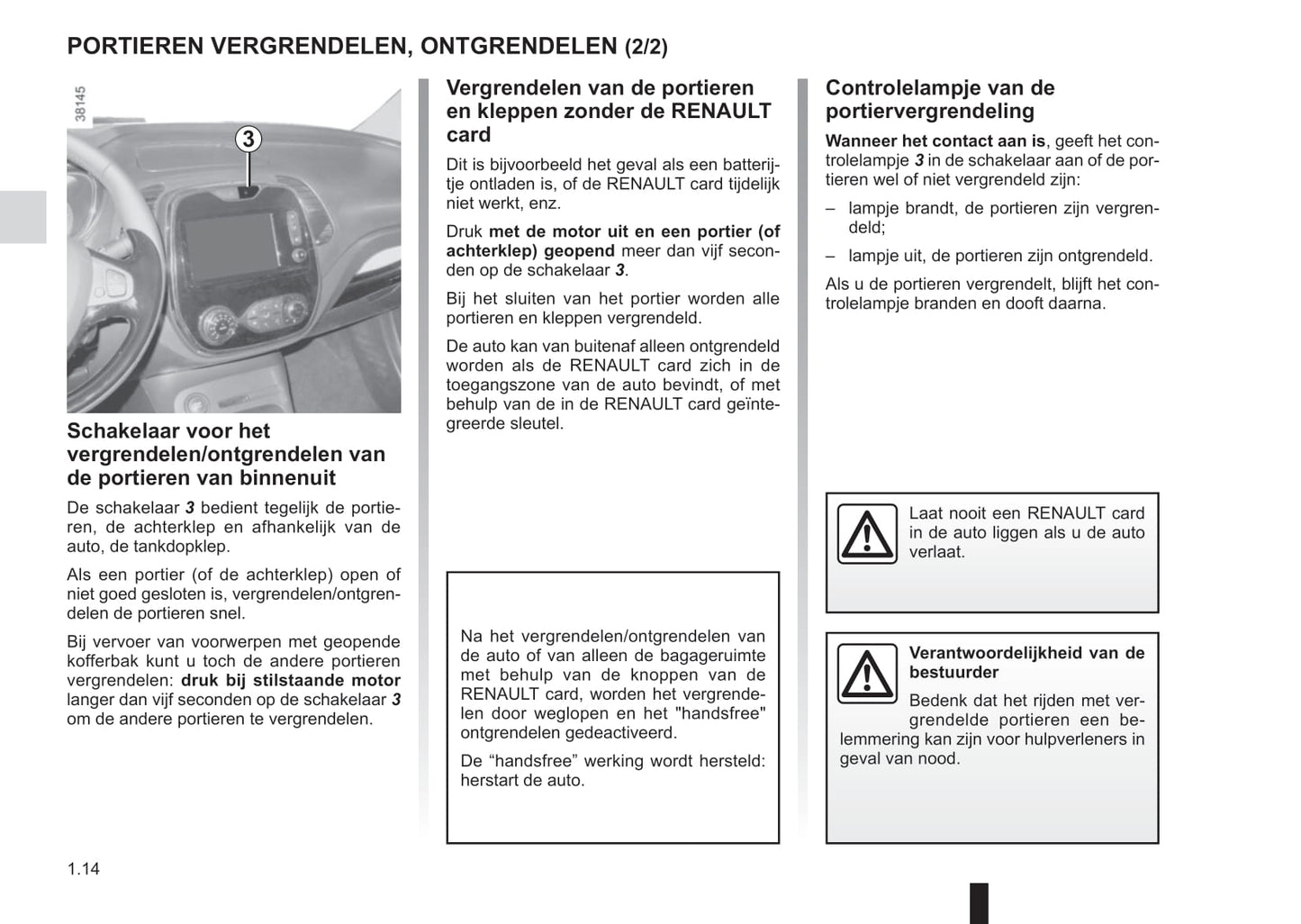 2017-2019 Renault Captur Bedienungsanleitung | Niederländisch