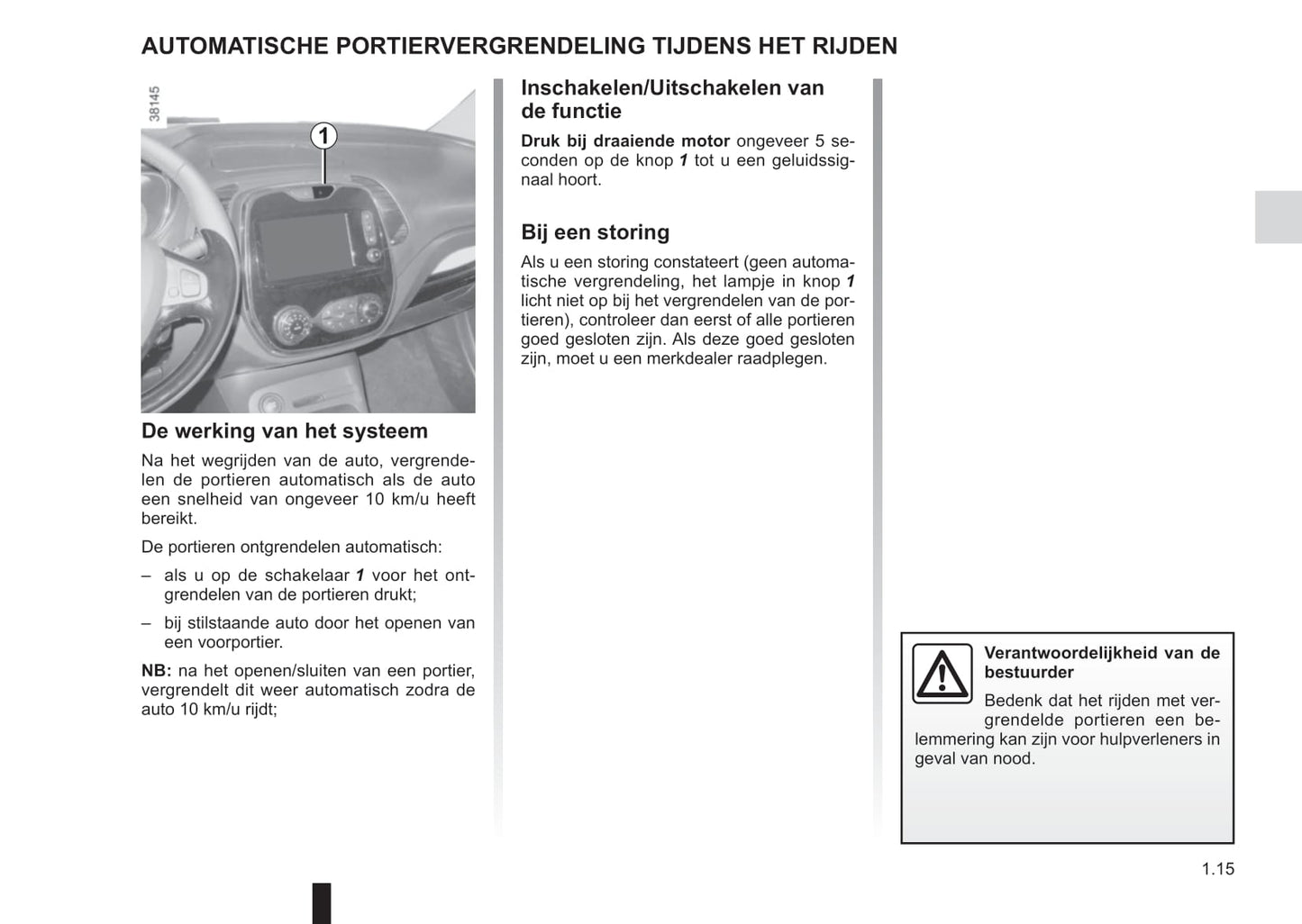 2017-2019 Renault Captur Bedienungsanleitung | Niederländisch