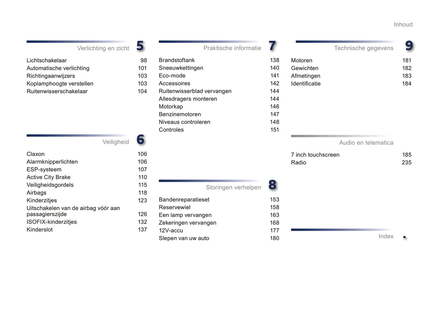 2016-2018 Peugeot 108 Owner's Manual | Dutch