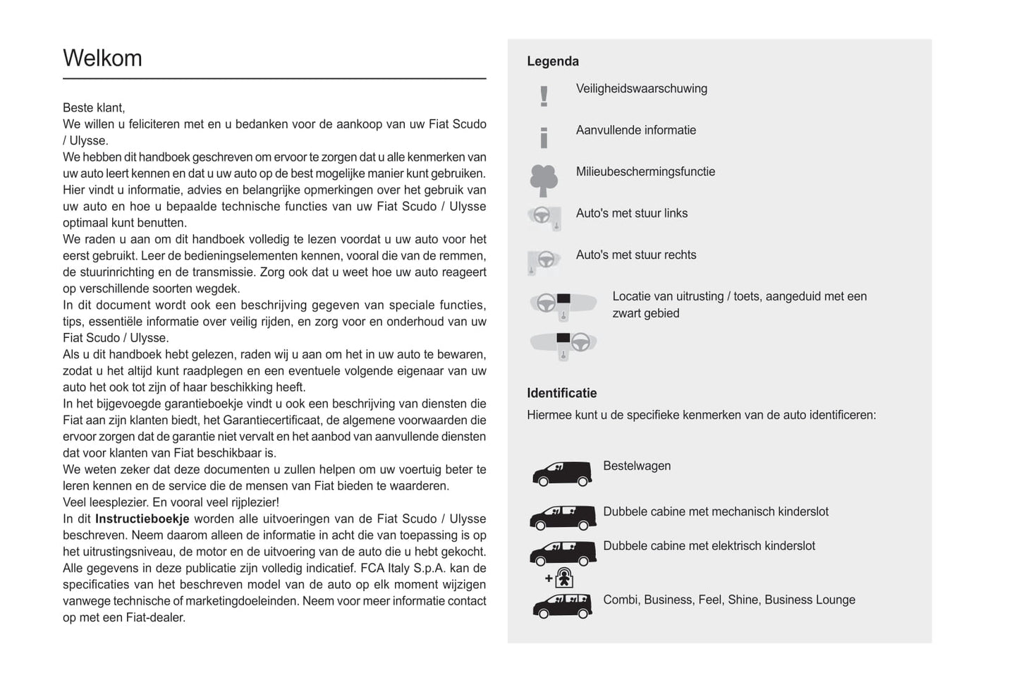 2022-2023 Fiat Scudo / Ulysse Bedienungsanleitung | Niederländisch
