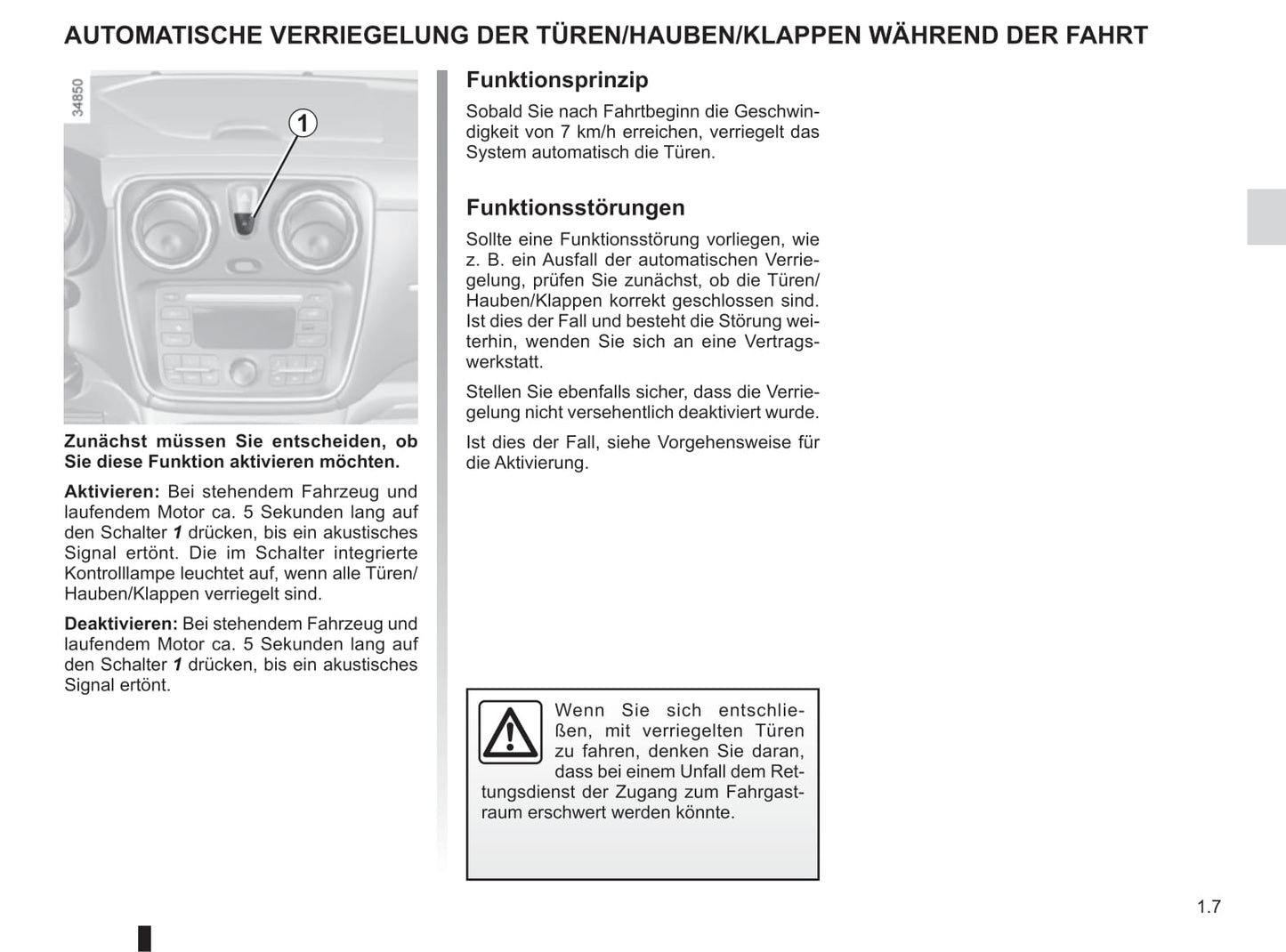 2012-2020 Dacia Lodgy Bedienungsanleitung | Deutsch