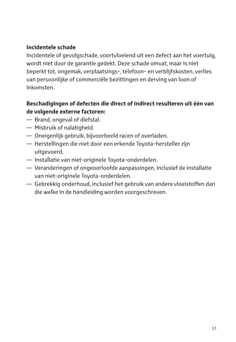 Toyota Onderhoud en Garantie
