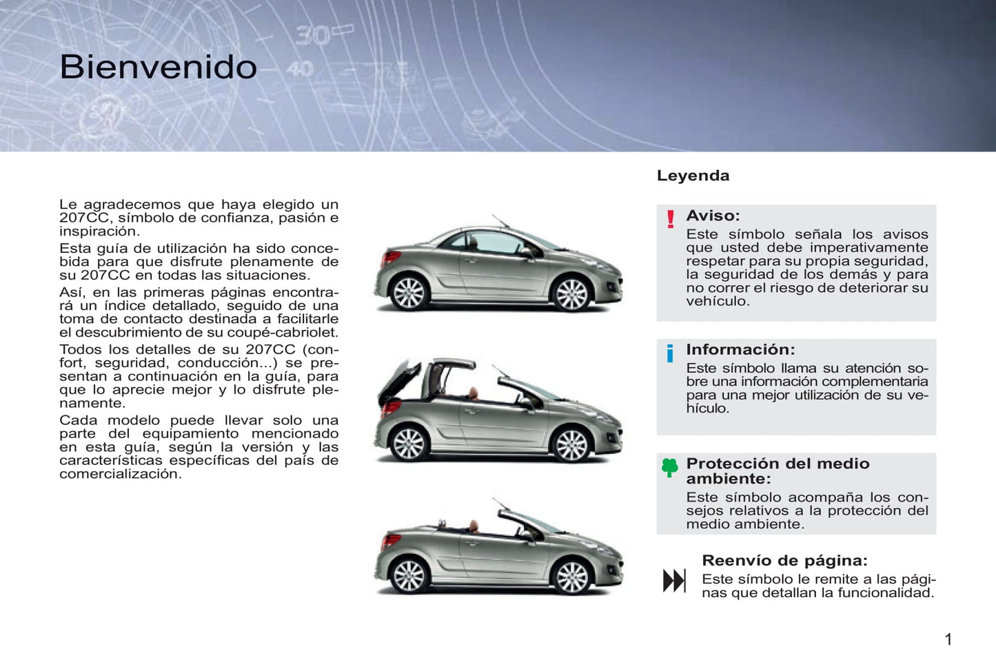 2014-2015 Peugeot 207 CC Bedienungsanleitung | Spanisch