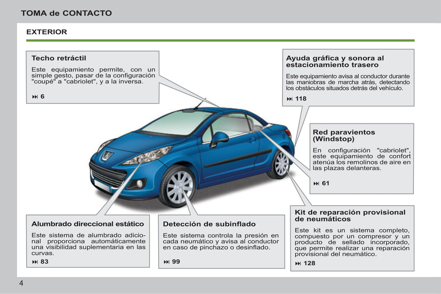 2014-2015 Peugeot 207 CC Bedienungsanleitung | Spanisch