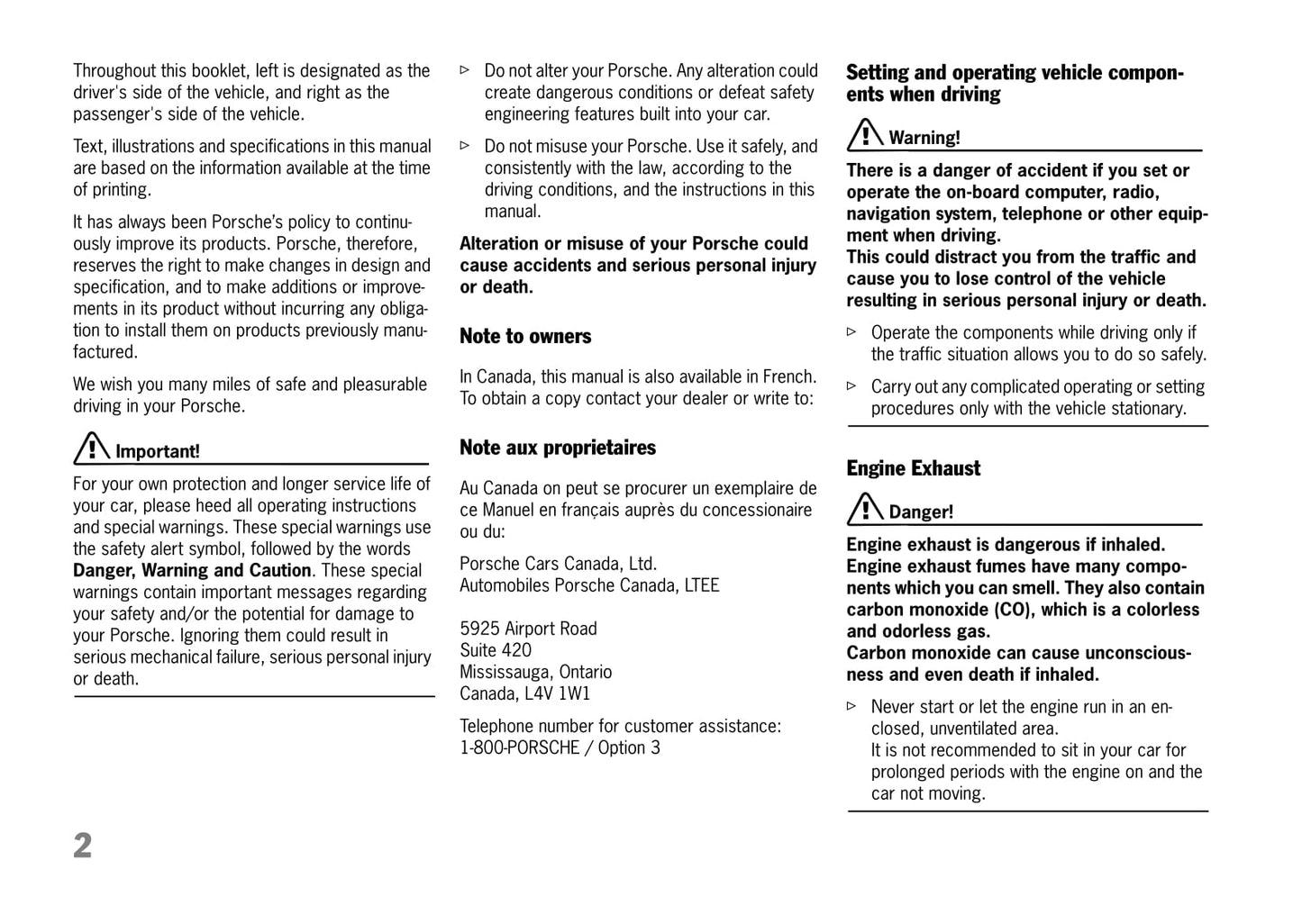 2009-2013 Porsche Panamera Owner's Manual | English