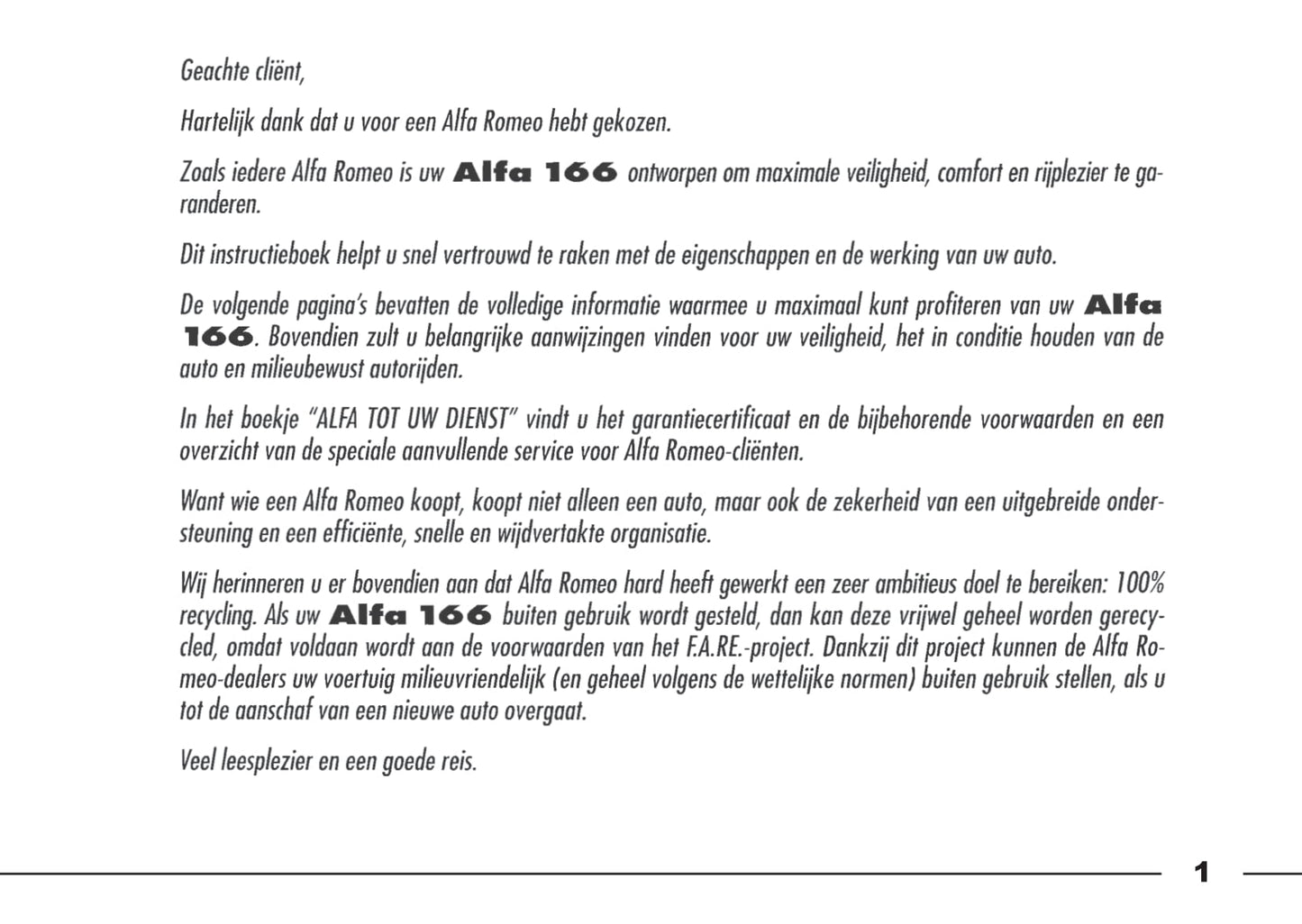 1998-2003 Alfa Romeo 166 Bedienungsanleitung | Niederländisch