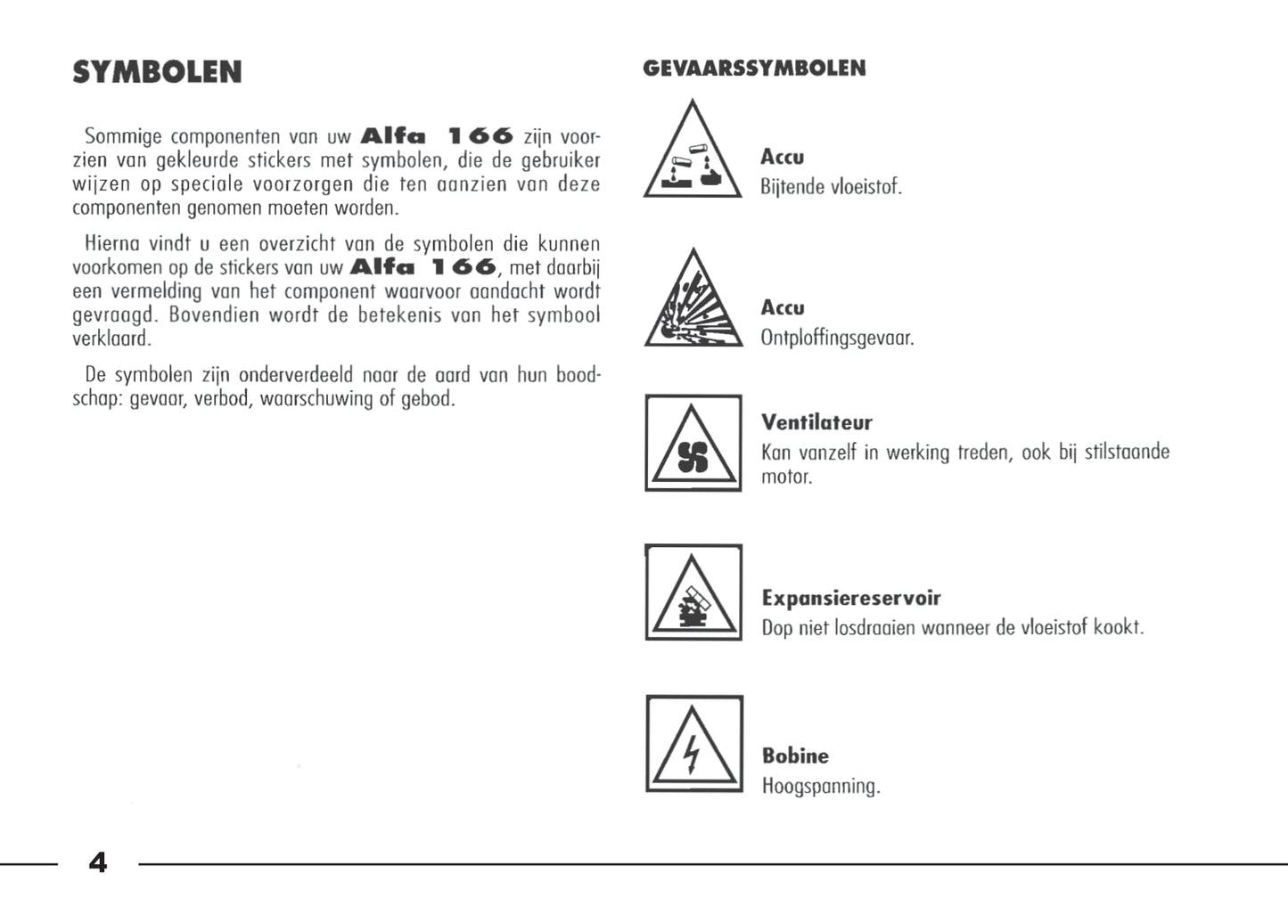 1998-2003 Alfa Romeo 166 Bedienungsanleitung | Niederländisch