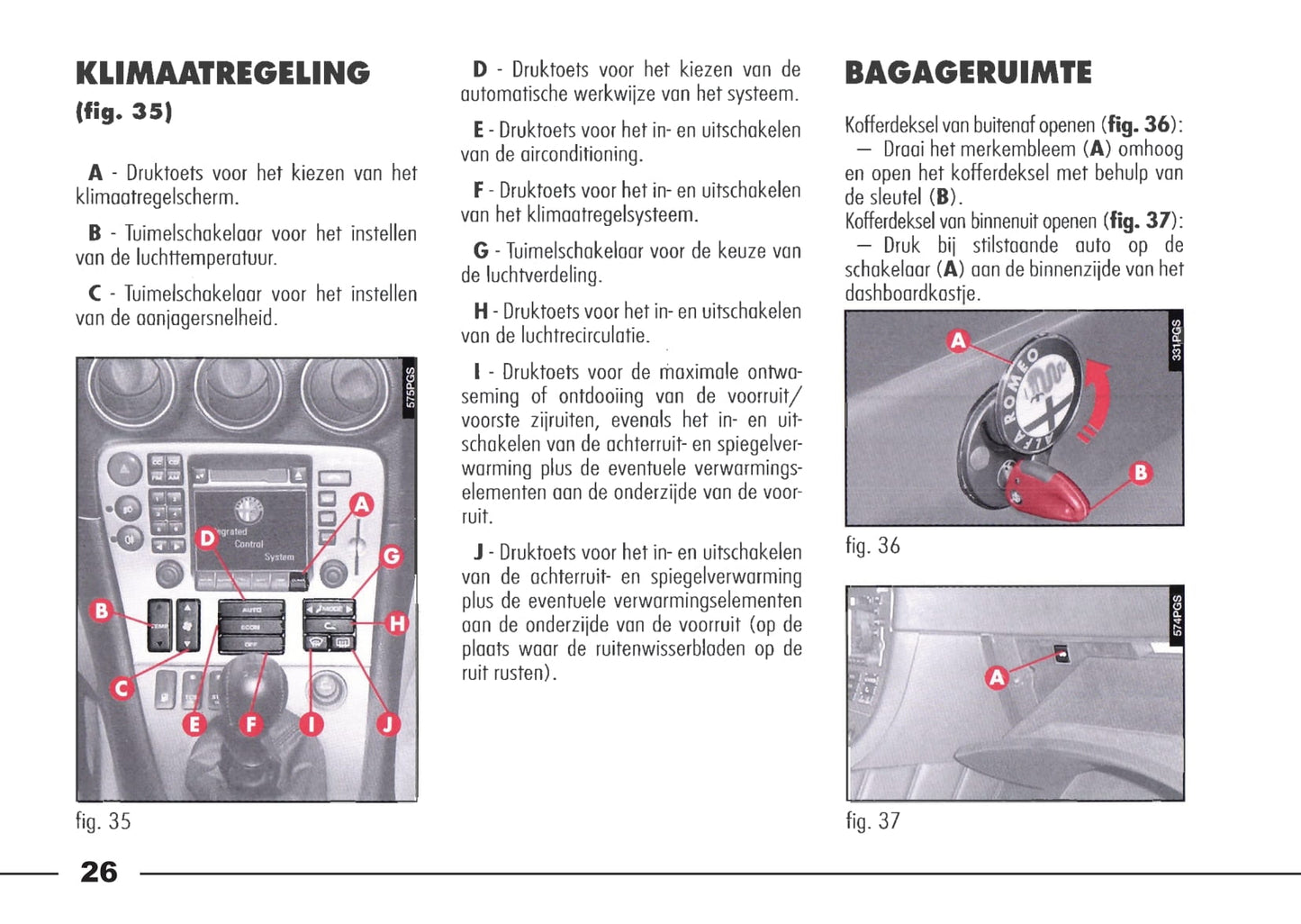 1998-2003 Alfa Romeo 166 Bedienungsanleitung | Niederländisch