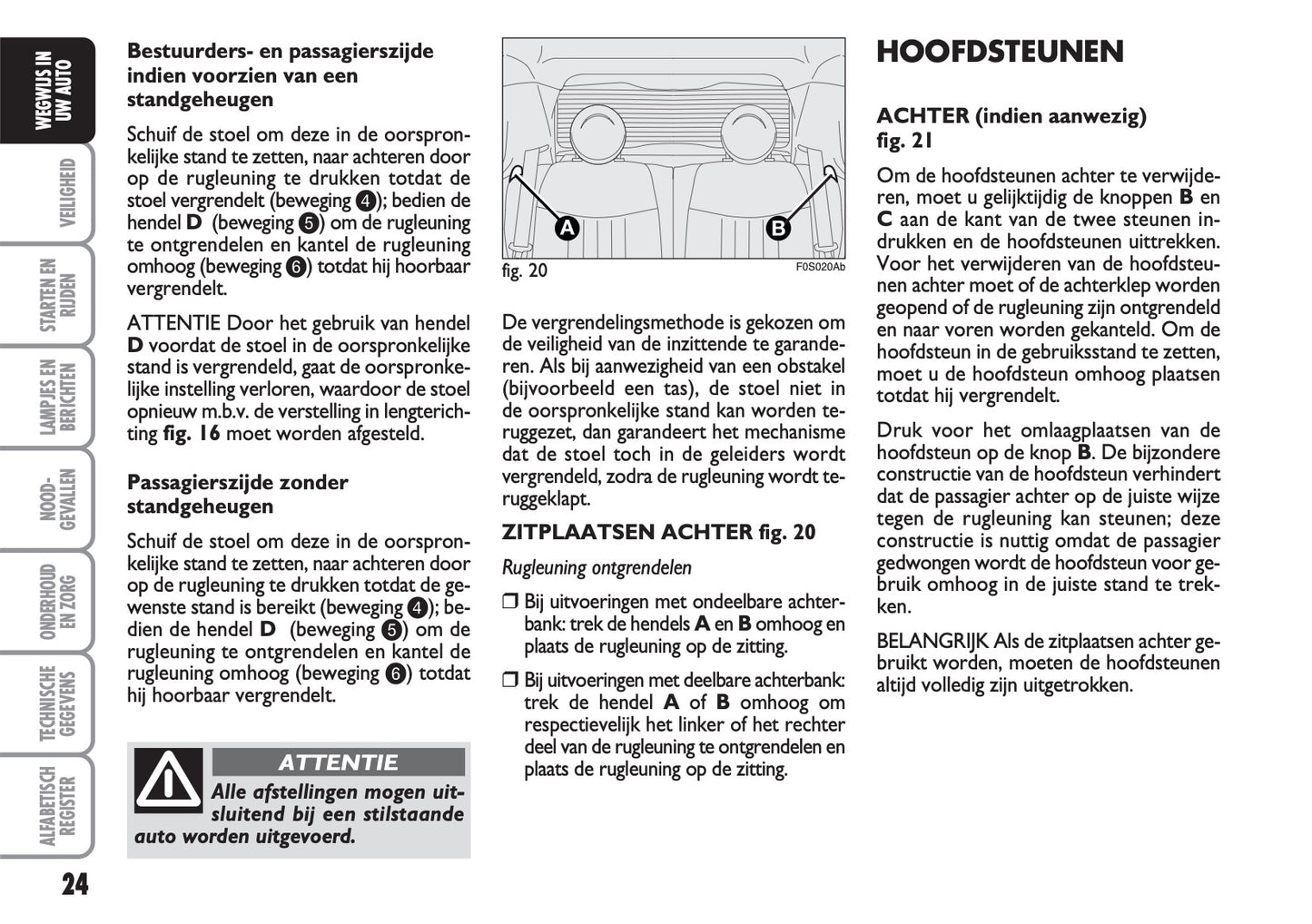 2008-2016 Abarth 500 Bedienungsanleitung | Niederländisch