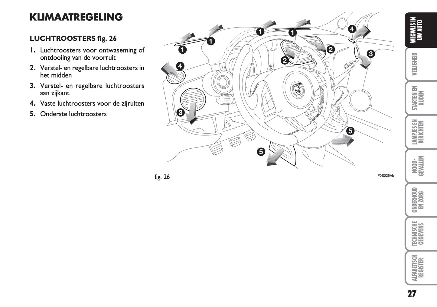 2008-2016 Abarth 500 Bedienungsanleitung | Niederländisch