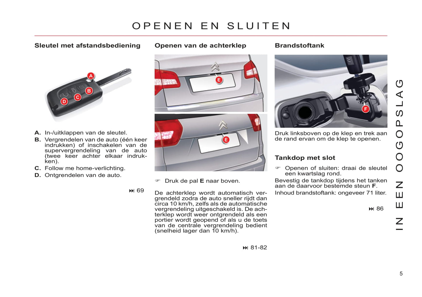 2011-2012 Citroën C5 Owner's Manual | Dutch