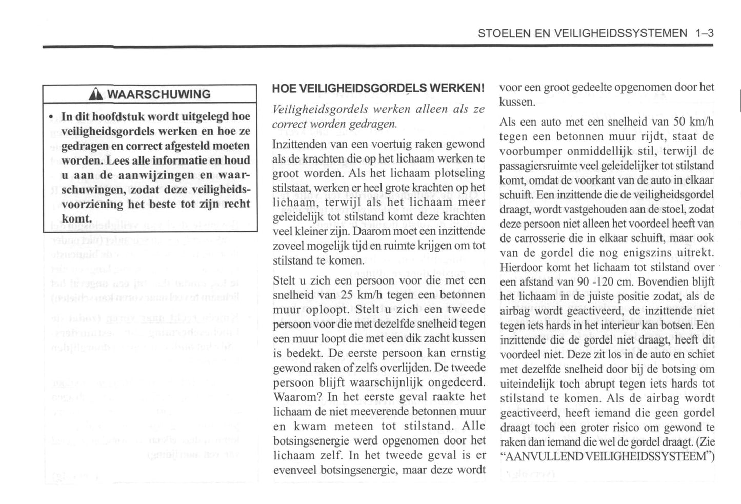 2000-2004 Daewoo Tacuma Owner's Manual | Dutch
