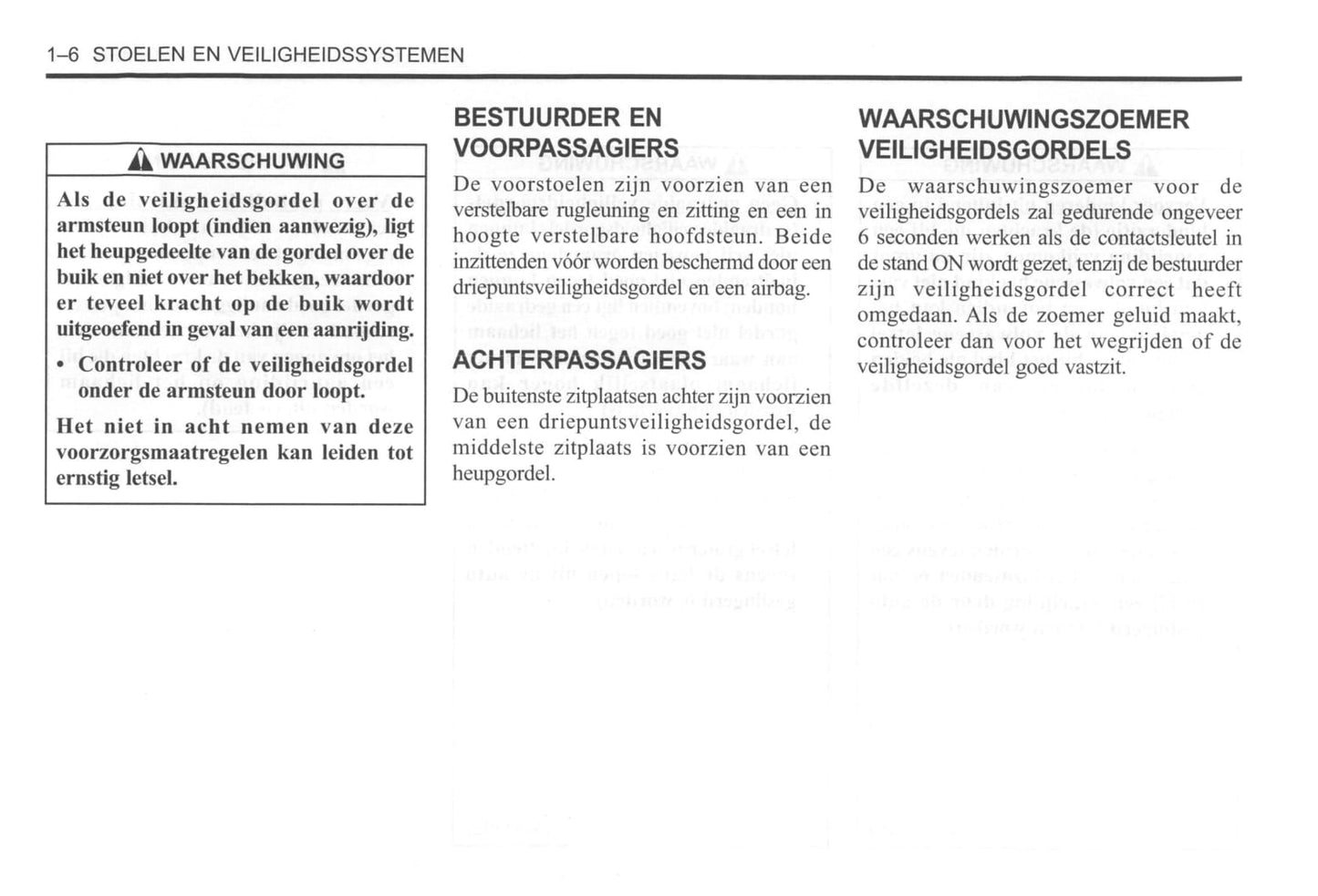 2000-2004 Daewoo Tacuma Owner's Manual | Dutch