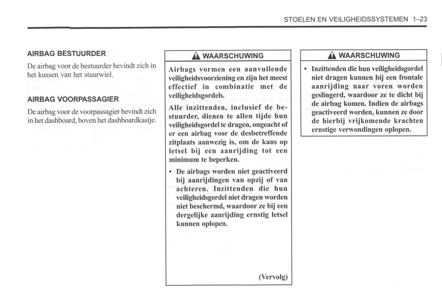 2000-2004 Daewoo Tacuma Owner's Manual | Dutch