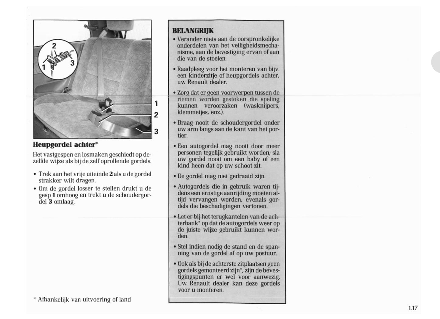 1996-1998 Renault Clio Bedienungsanleitung | Niederländisch