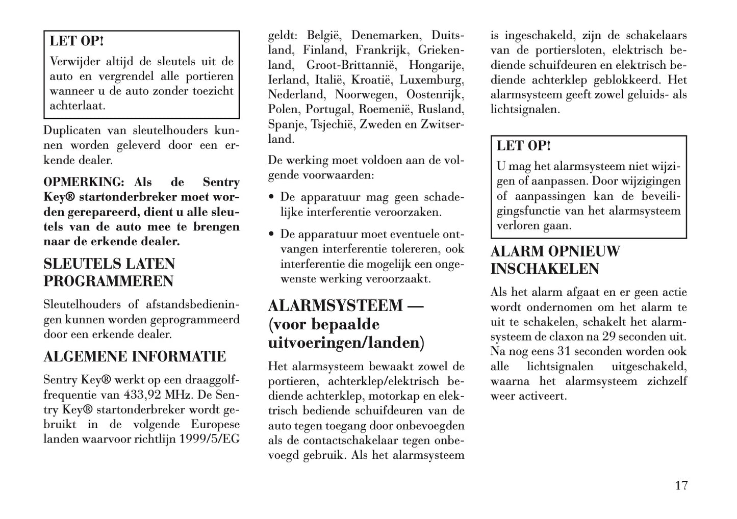2011-2015 Lancia Voyager Owner's Manual | Dutch