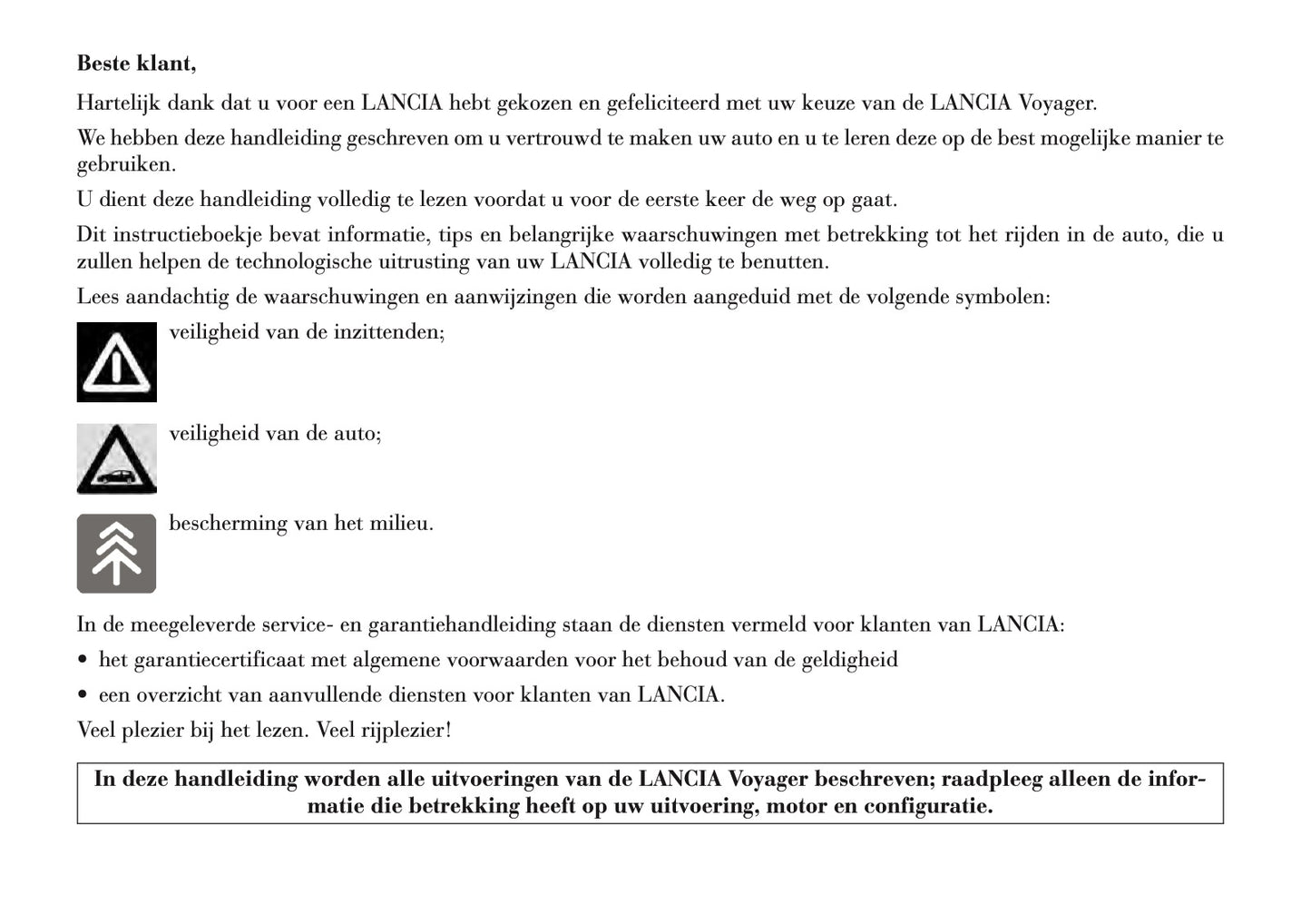 2011-2015 Lancia Voyager Owner's Manual | Dutch