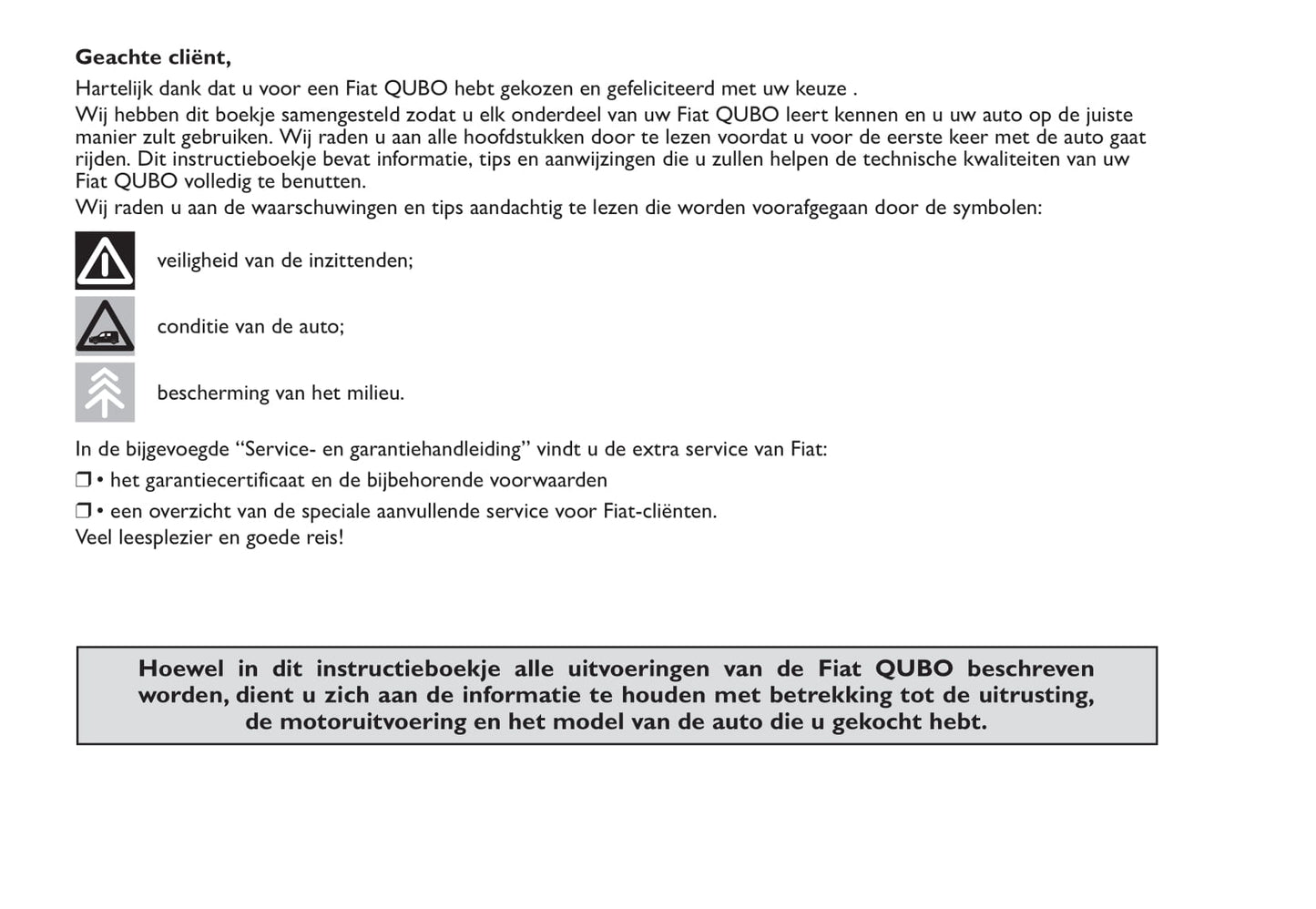 2012-2013 Fiat Qubo Owner's Manual | Dutch