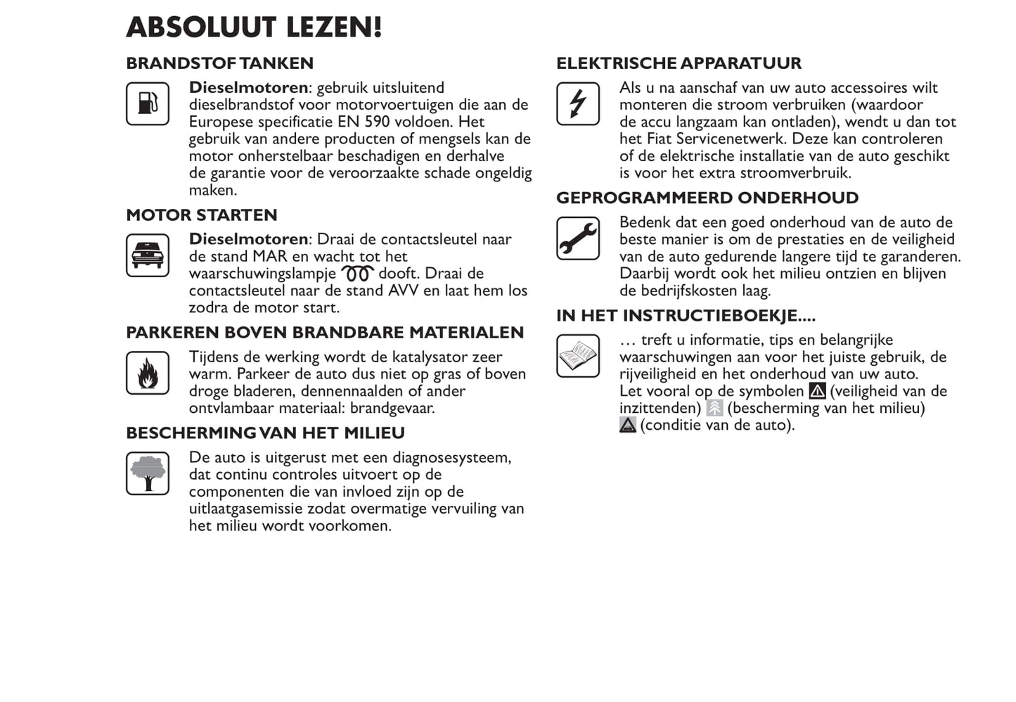 2012-2013 Fiat Qubo Owner's Manual | Dutch