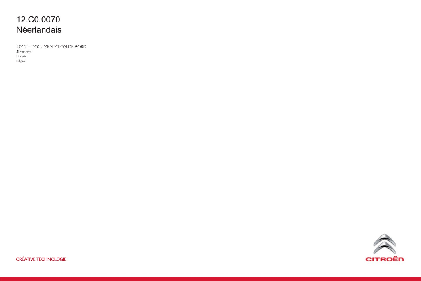 2012-2014 Citroën C-Zero Owner's Manual | Dutch