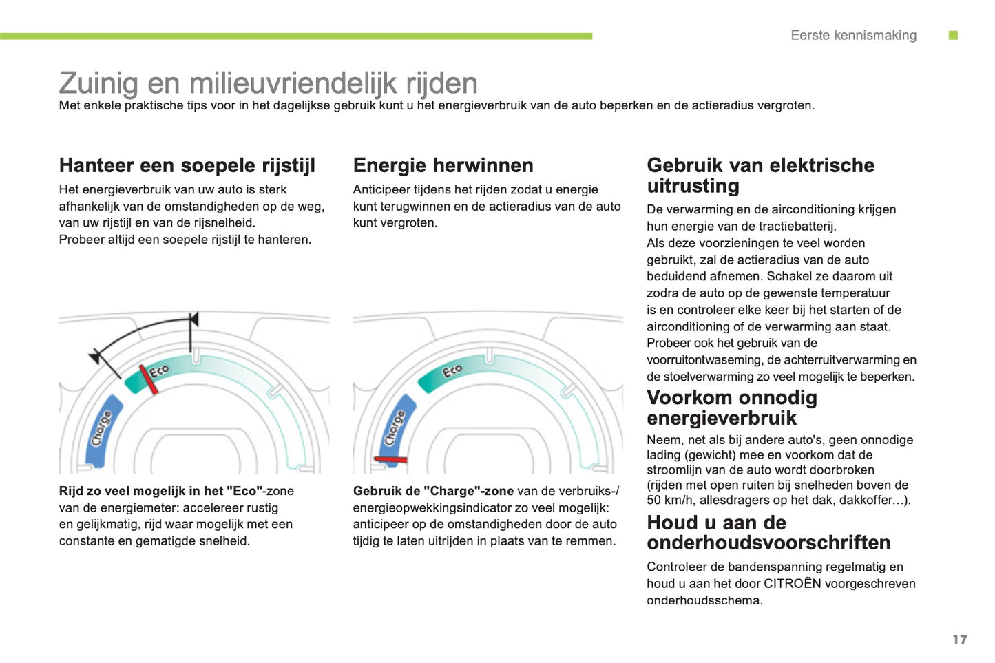 2012-2014 Citroën C-Zero Owner's Manual | Dutch