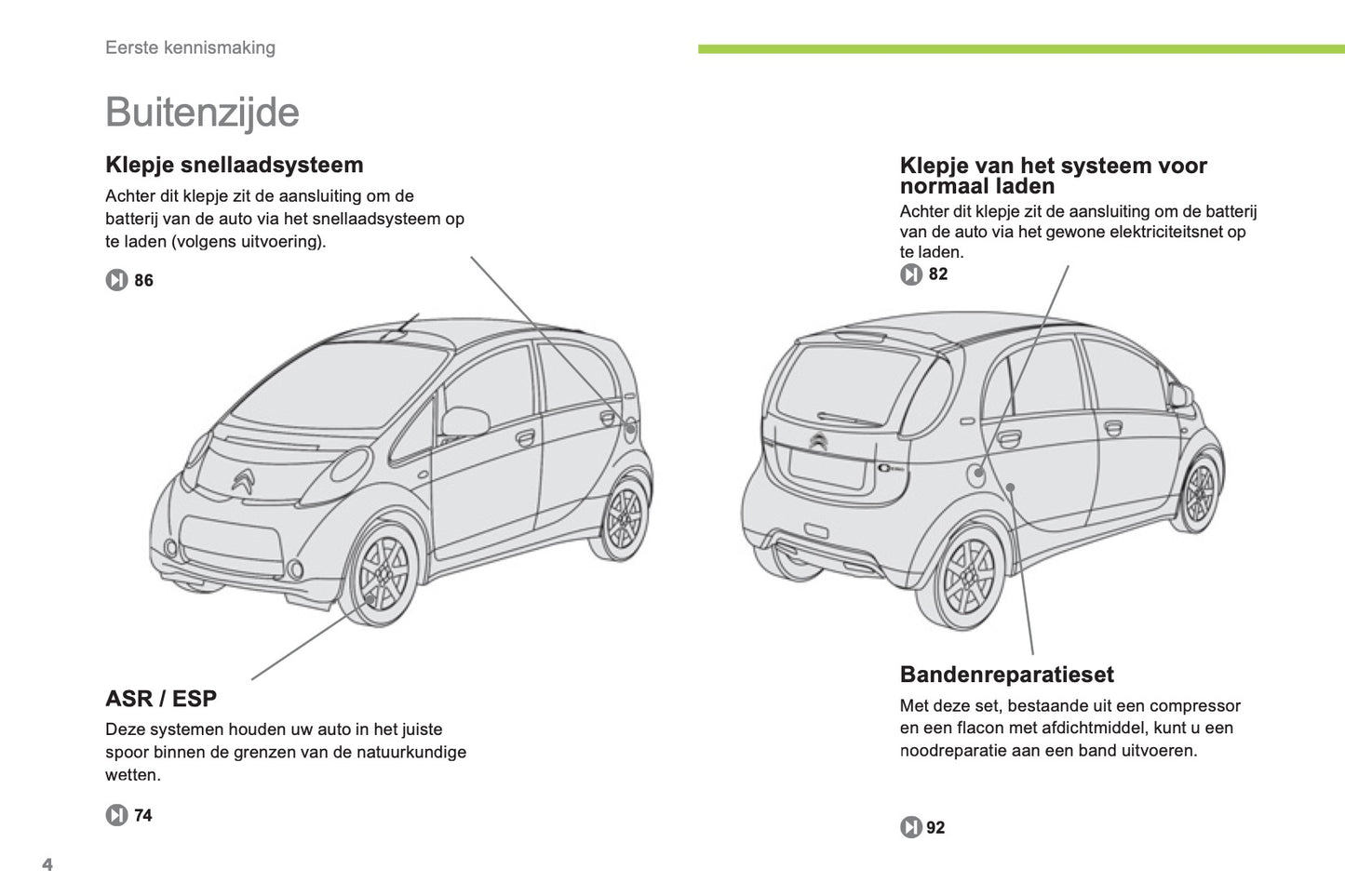 2012-2014 Citroën C-Zero Owner's Manual | Dutch