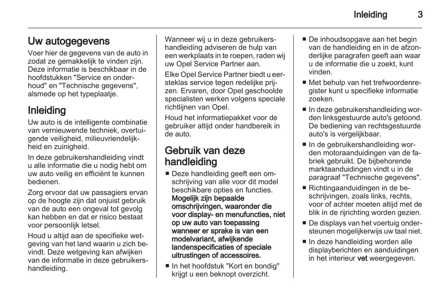 2005-2011 Opel Combo Owner's Manual | Dutch