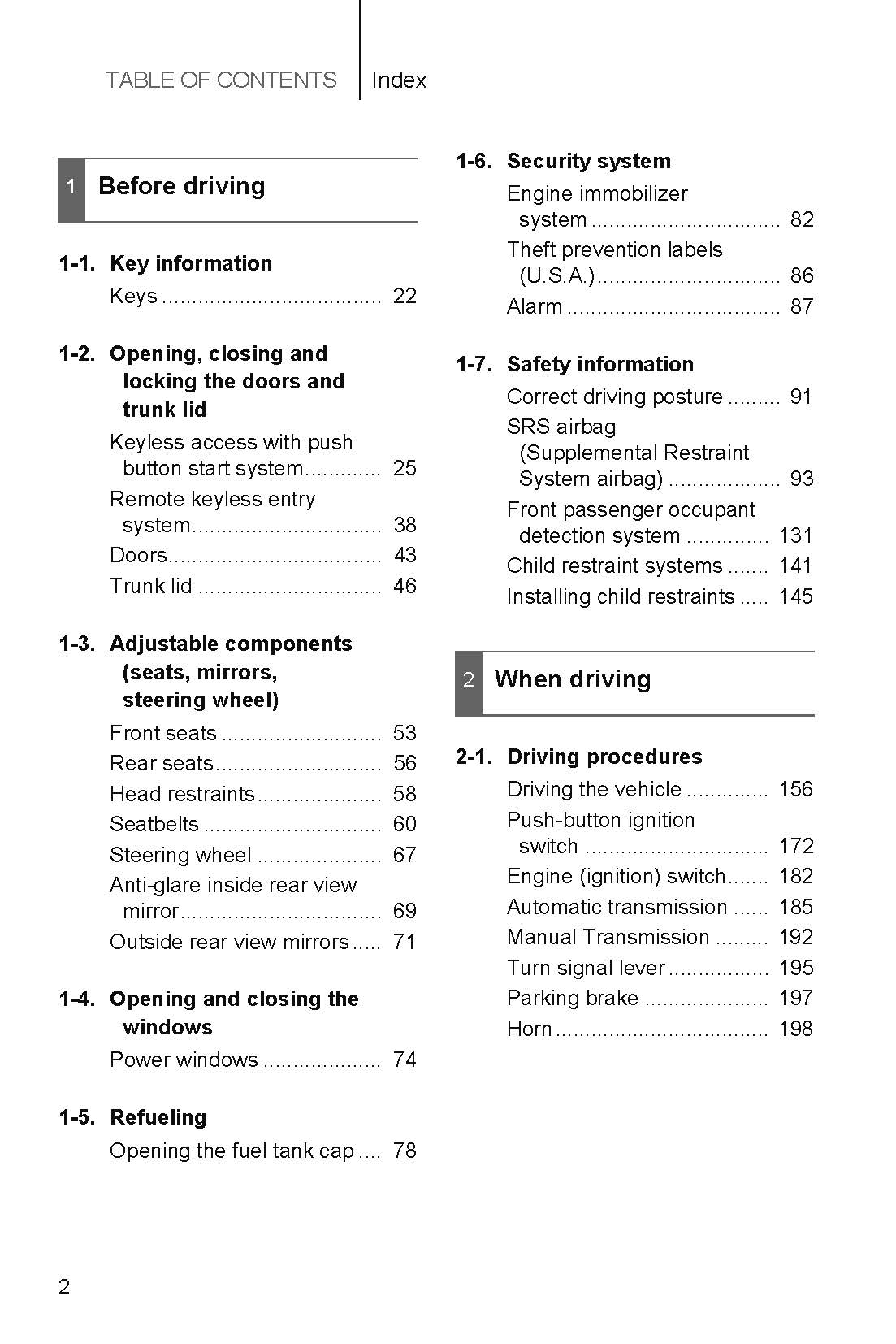 2018 Subaru BRZ Bedienungsanleitung | Englisch