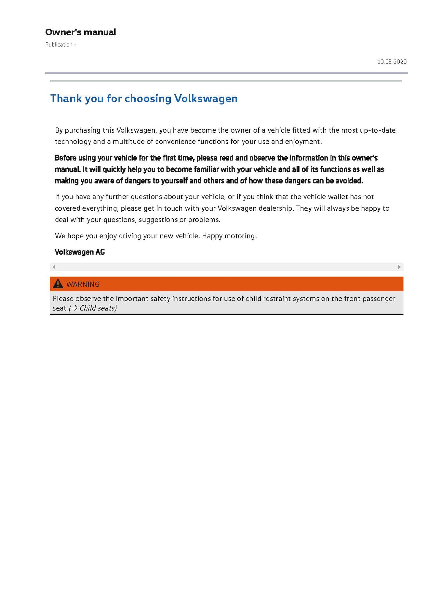2020-2023 Volkswagen ID.3 Bedienungsanleitung | Englisch