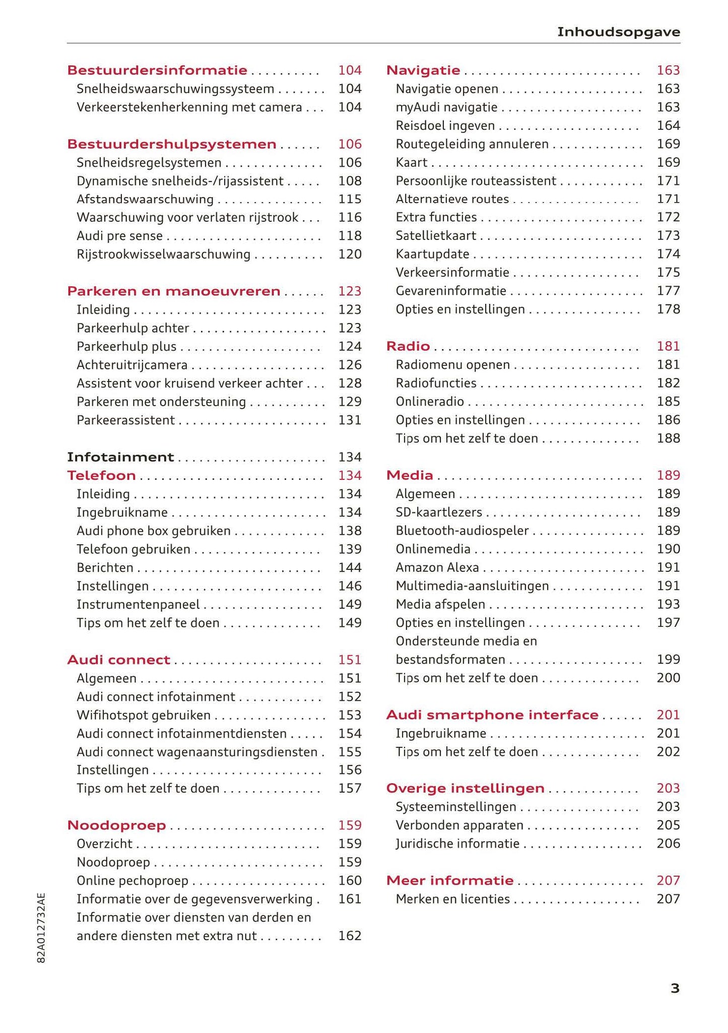 2018-2023 Audi A1 Sportback/A1 citycarver Owner's Manual | Dutch