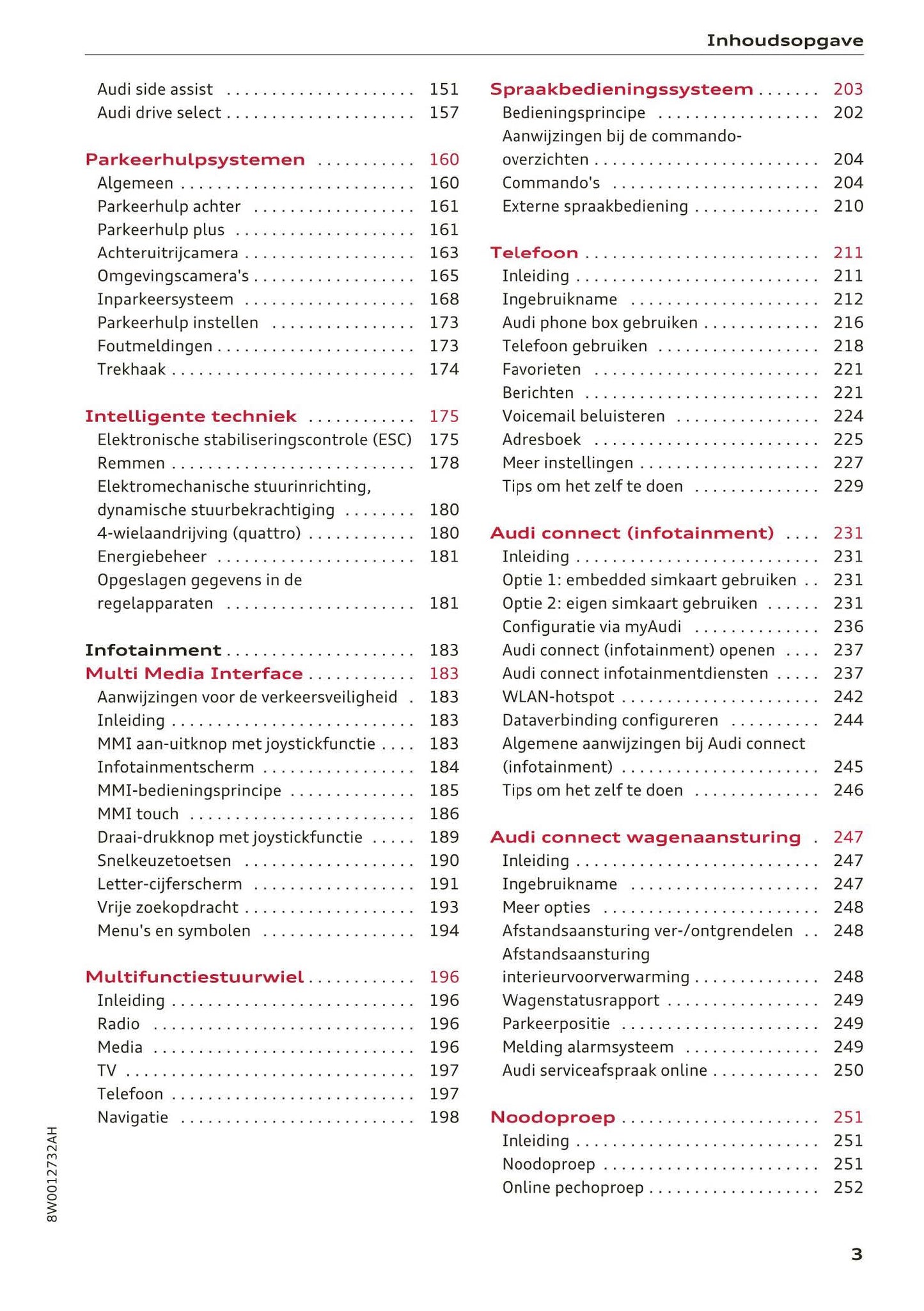 2018-2019 Audi A4/RS 4/S4 Owner's Manual | Dutch