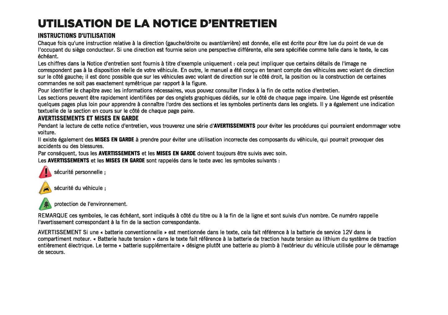 2023-2024 Jeep Avenger Owner's Manual | French