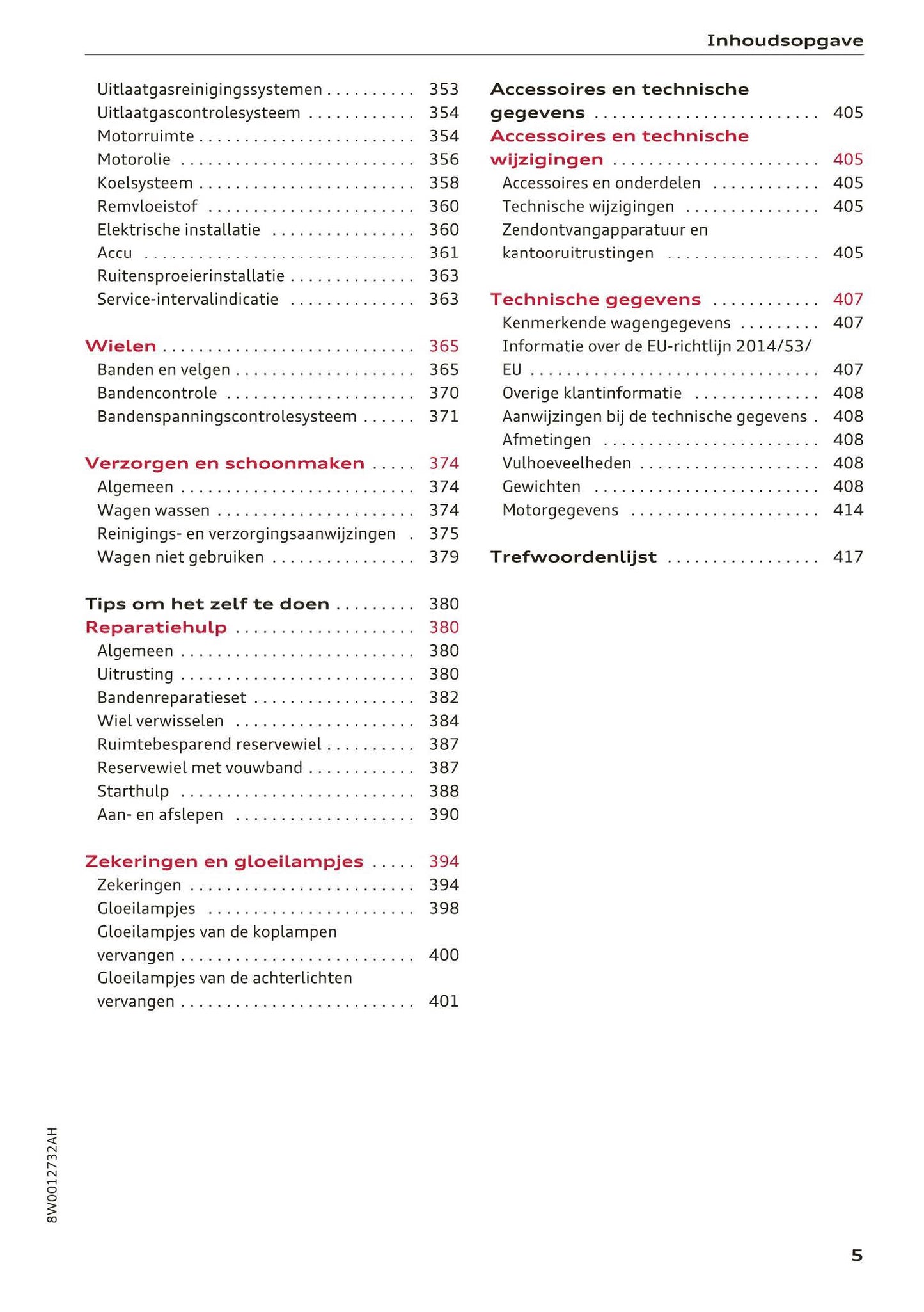 2018-2019 Audi A4/RS 4/S4 Owner's Manual | Dutch