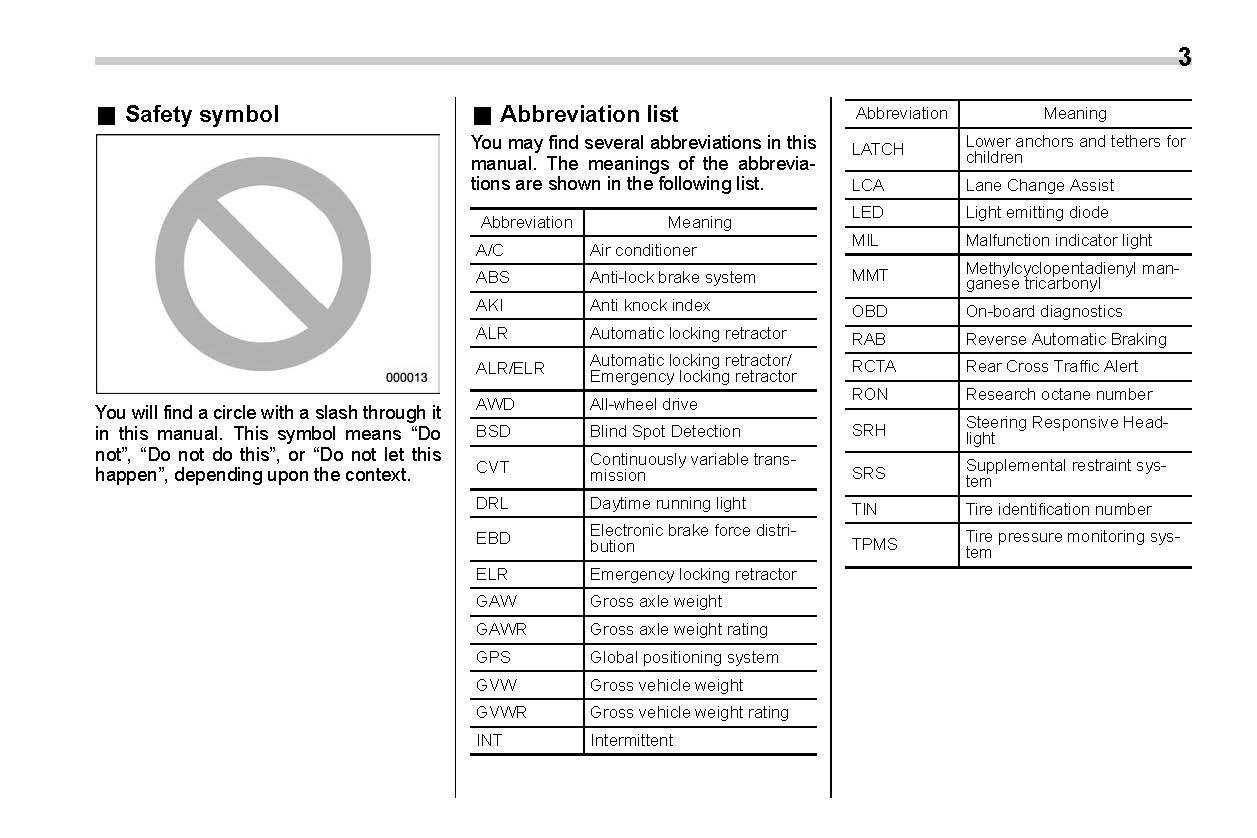 2019 Subaru Legacy/Outback Owner's Manual | English