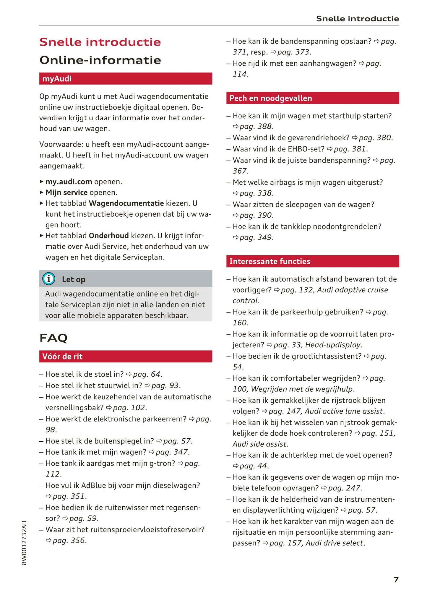 2018-2019 Audi A4/RS 4/S4 Owner's Manual | Dutch