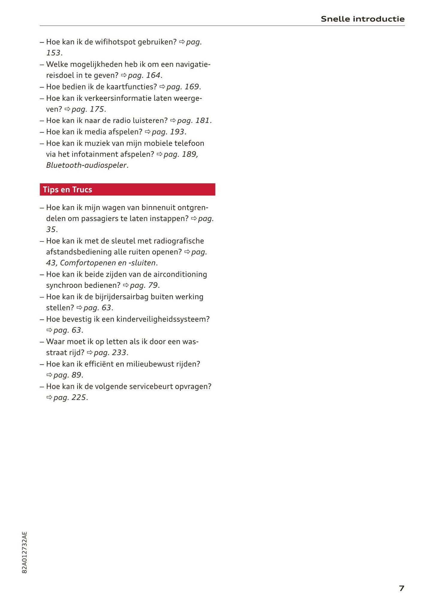 2018-2023 Audi A1 Sportback/A1 citycarver Owner's Manual | Dutch