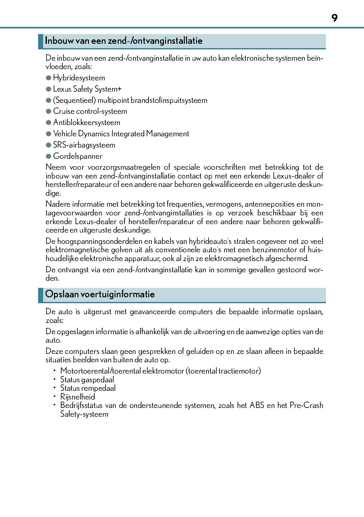 2018-2019 Lexus IS 300h Bedienungsanleitung | Niederländisch