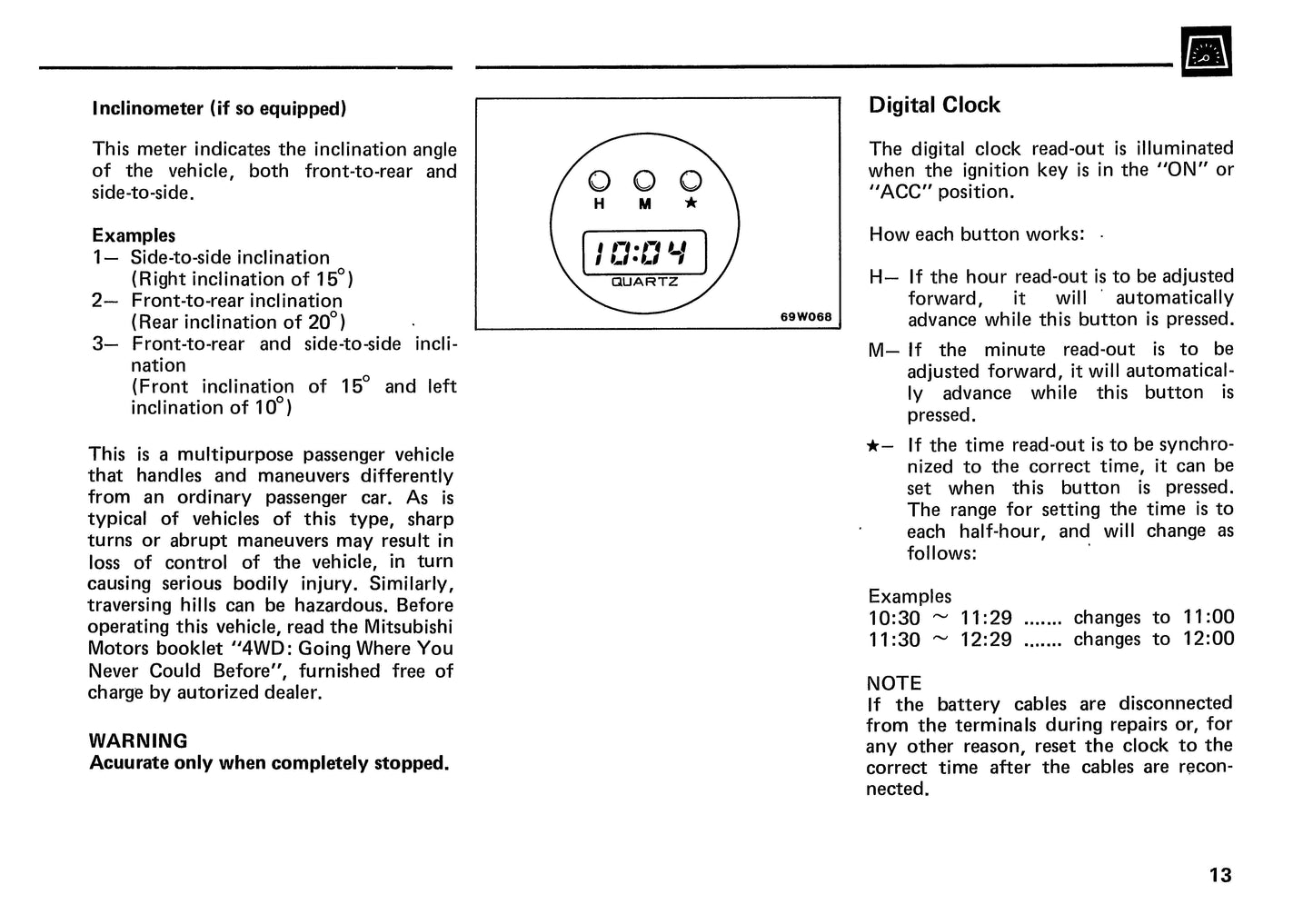 1989 Mitsubishi Montero Owner's Manual | English