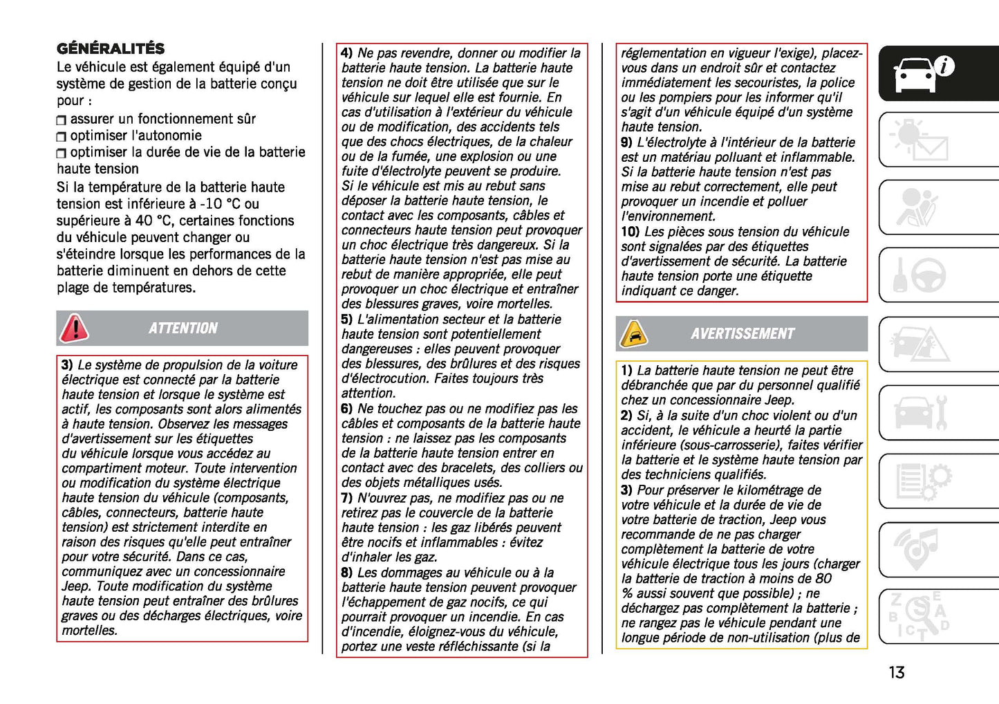 2023-2024 Jeep Avenger Owner's Manual | French