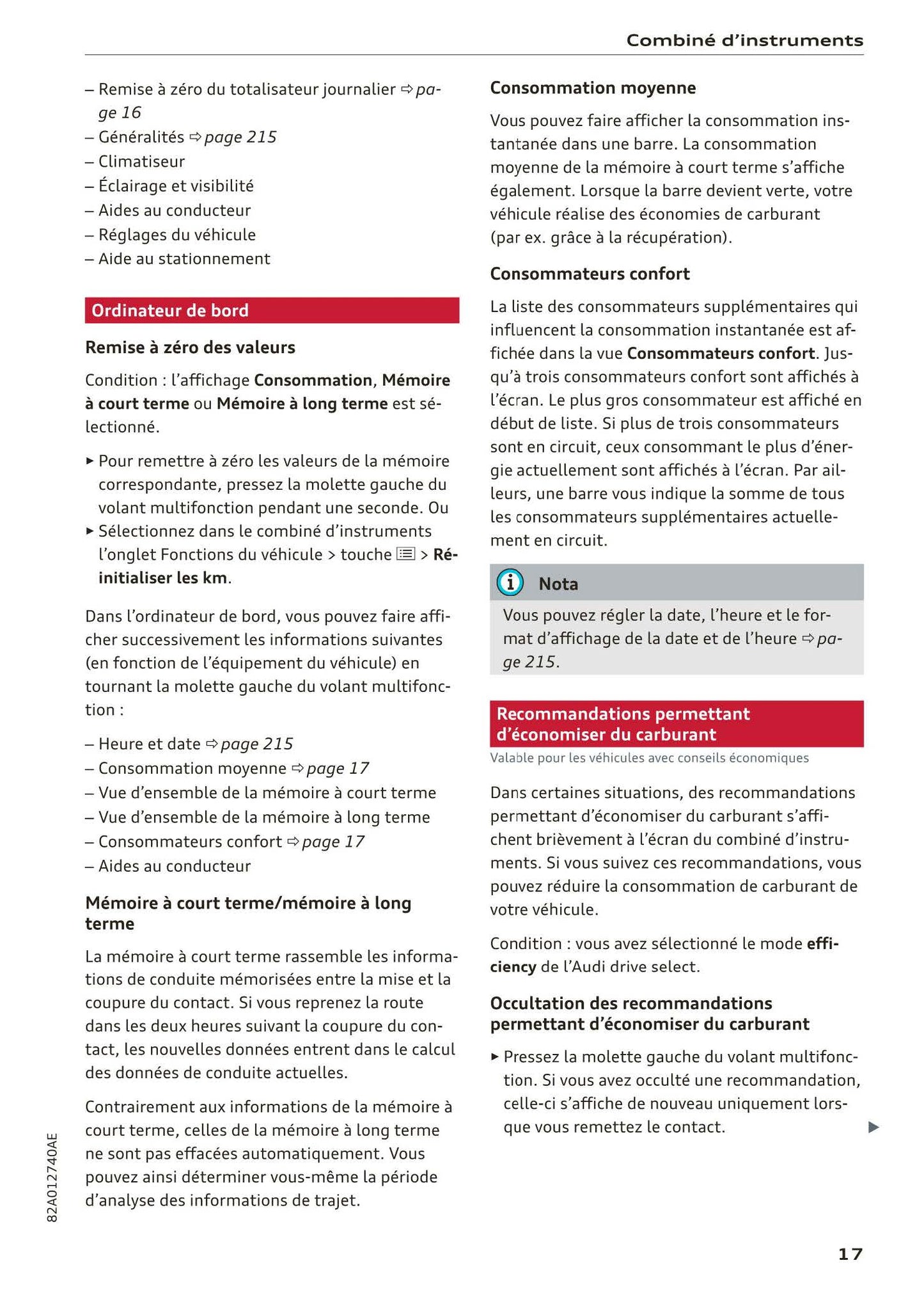 2018-2022 Audi A1 Sportback/A1 citycarver Owner's Manual | French