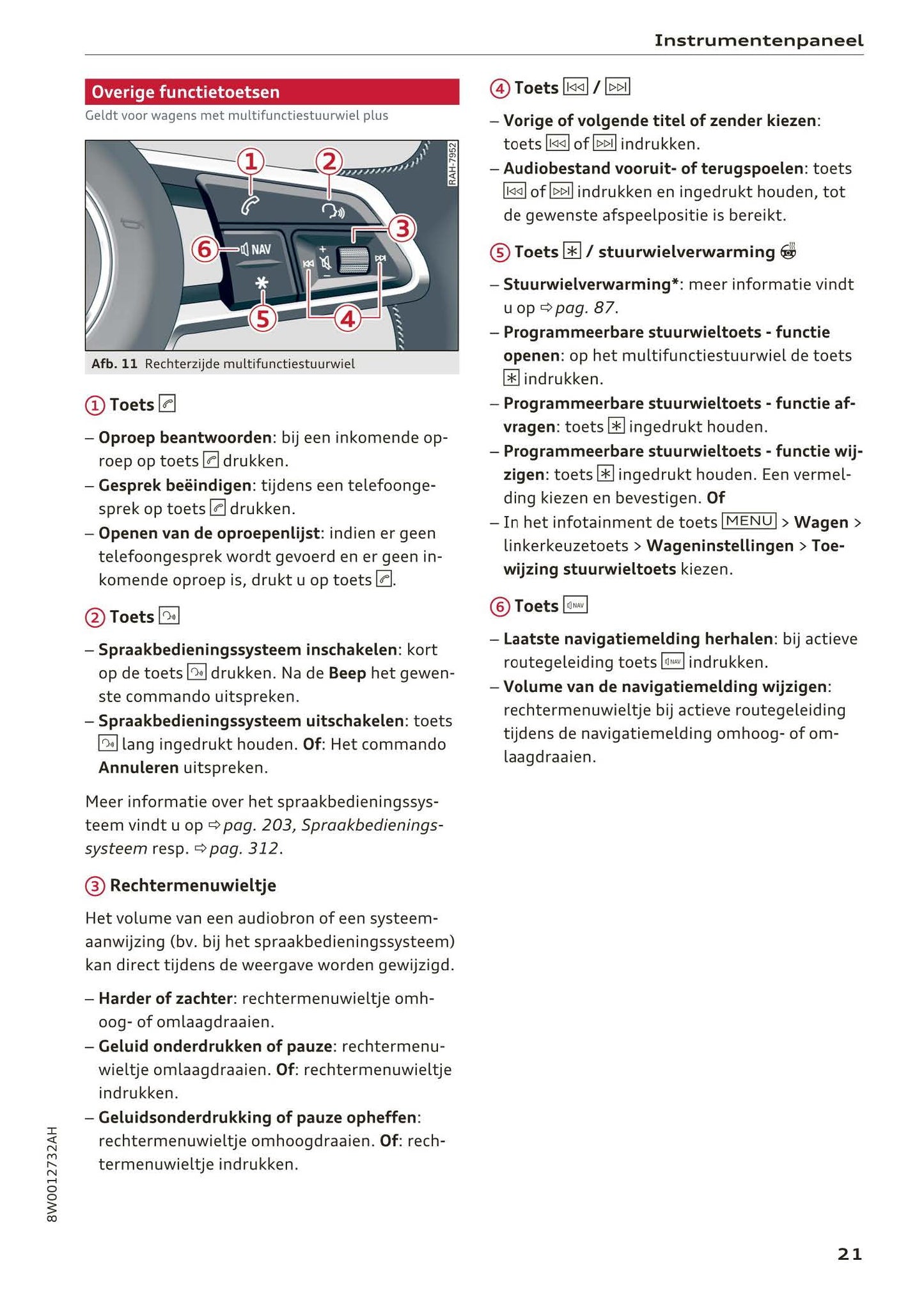 2018-2019 Audi A4/RS 4/S4 Owner's Manual | Dutch