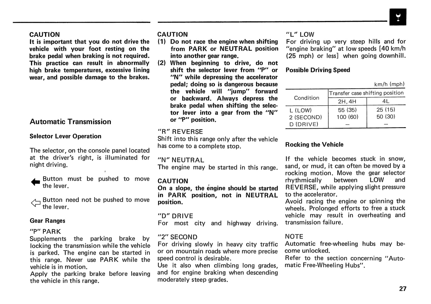 1989 Mitsubishi Montero Owner's Manual | English