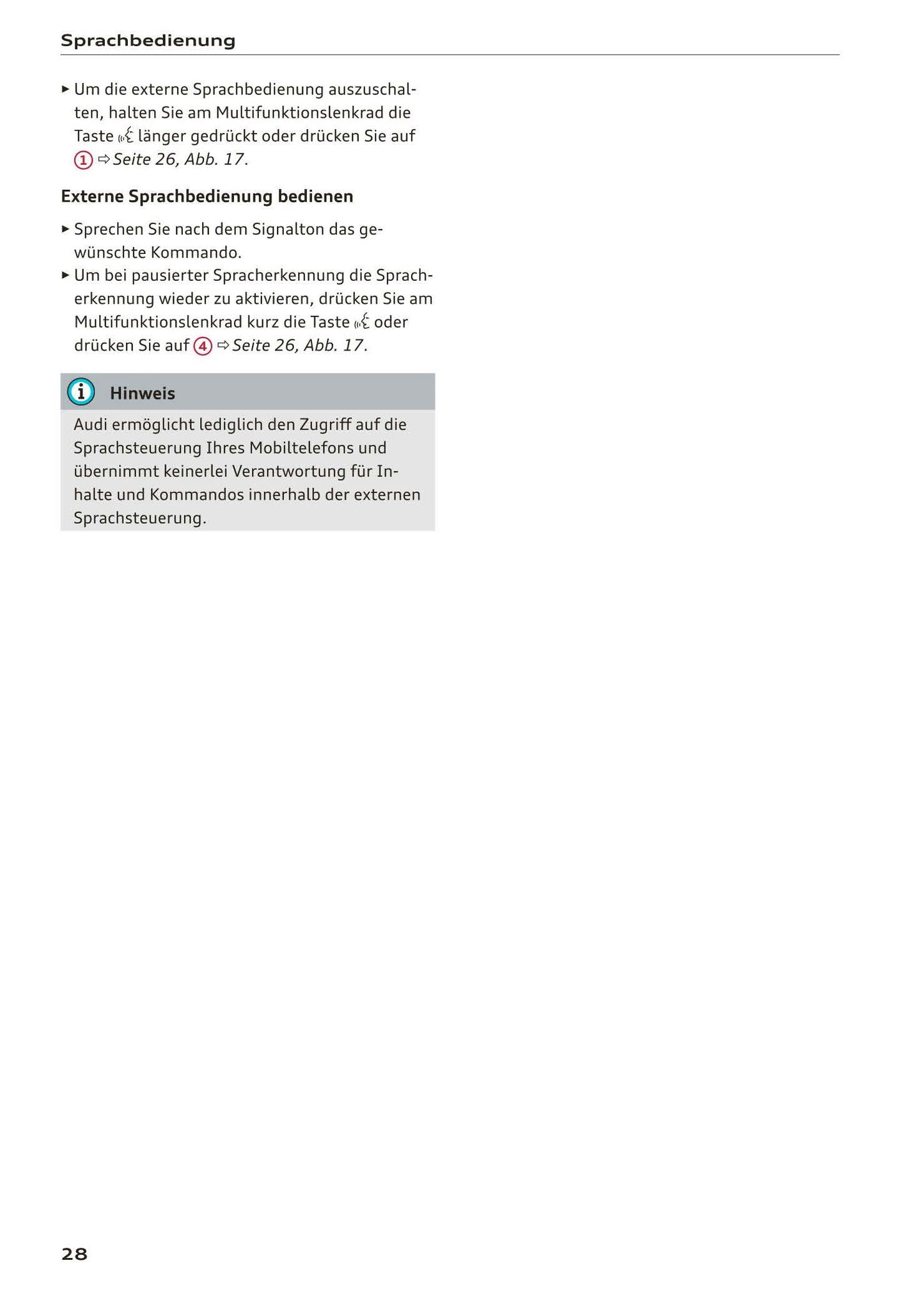 2018-2023 Audi A1 Sportback/A1 citycarver Owner's Manual | German