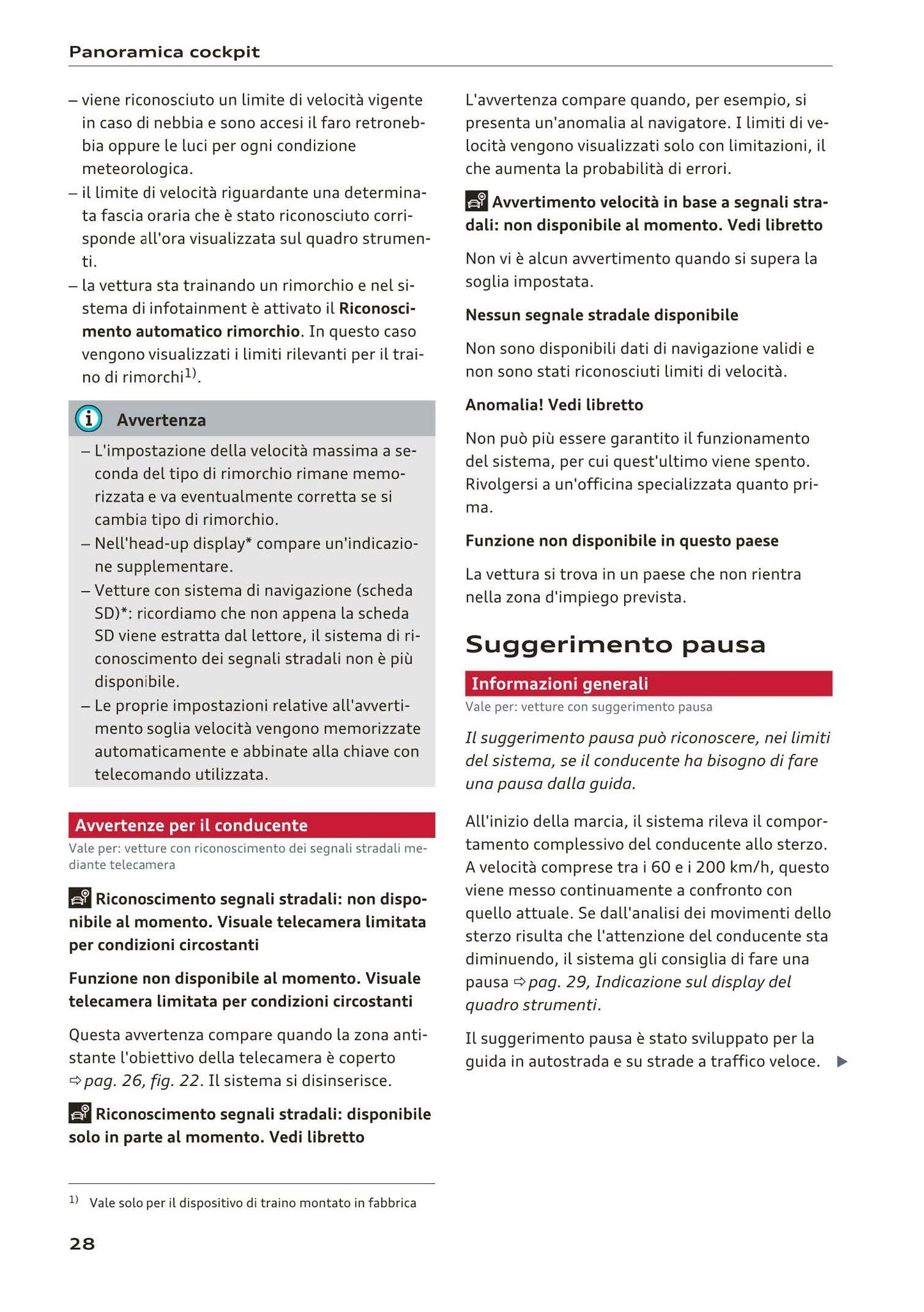 2015-2019 Audi A4/A4 Limousine/A4 Avant Owner's Manual | Italian