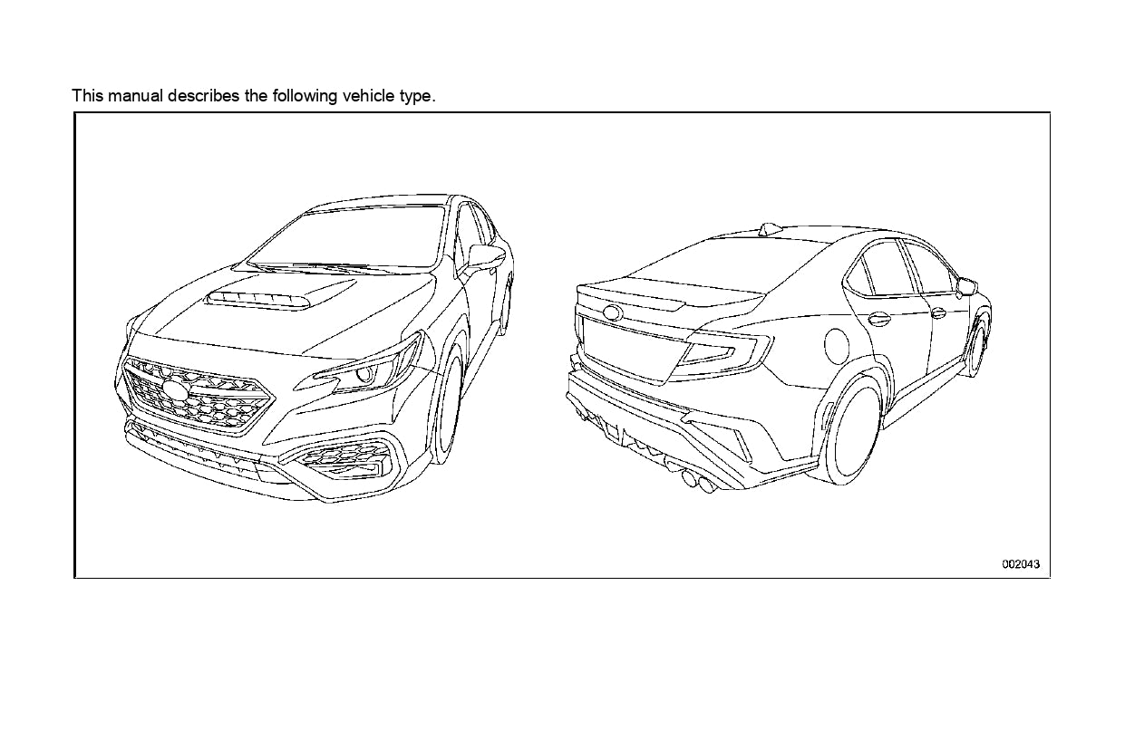 2022 Subaru WRX Owner's Manual | English